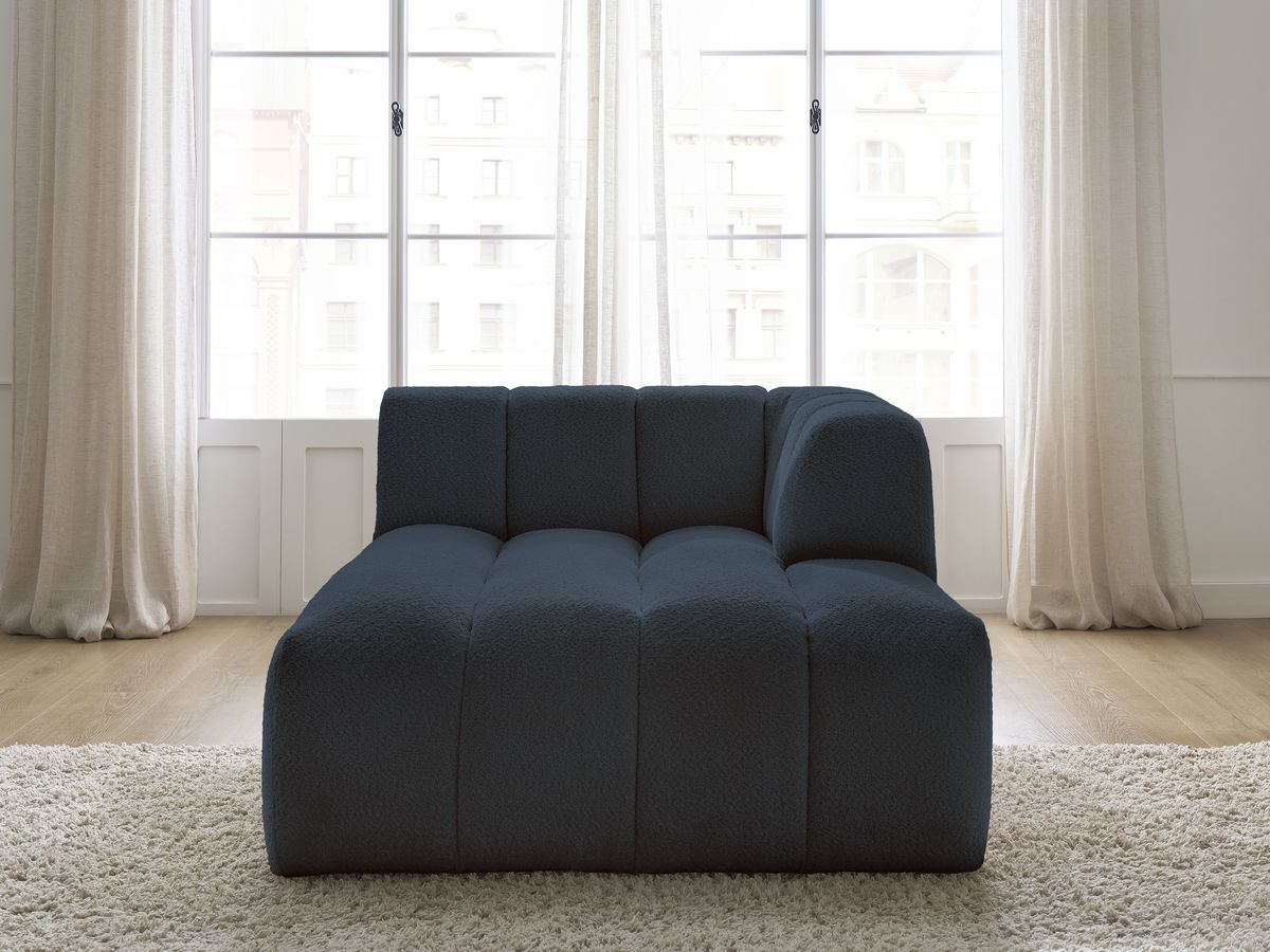 Bobochic Annecy Méridienne-Modul Bouclé-Stoff Dunkelblau Ecke rechts
