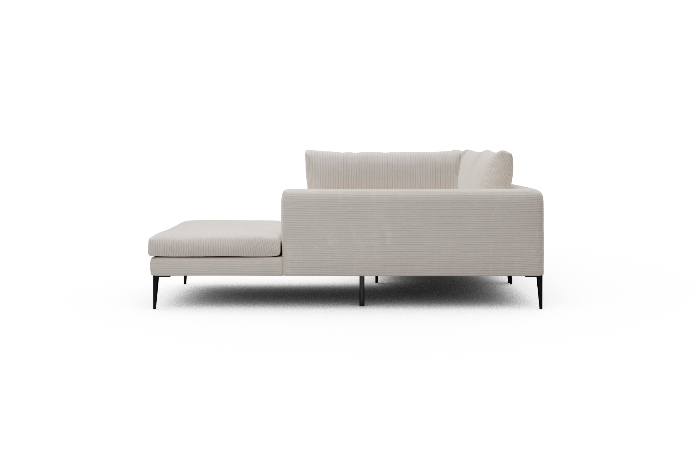 Ecksofa Paul Relax-Ecke links mit 3-Sitzer Corduroy-Ivory