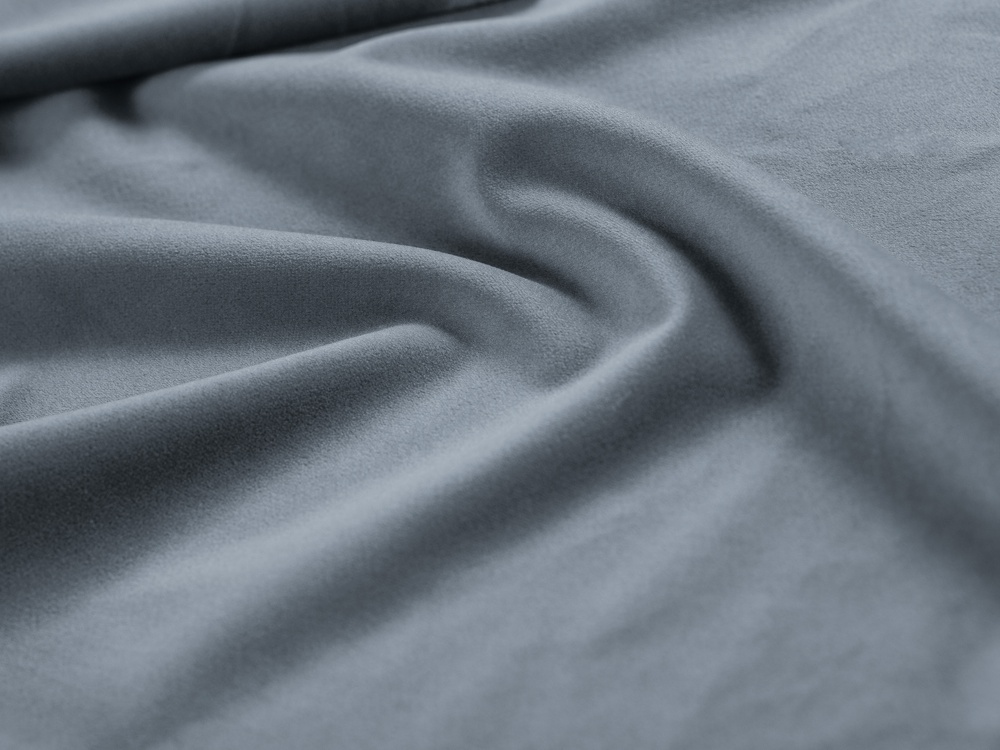 Cosmopolitan Design Panoramasofa Vienna 7-Sitzer Samt Bluvel Hellblau Links Beine Schwarzes Metall