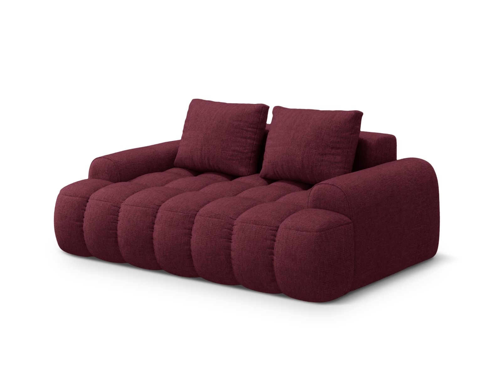 Cosmopolitan Design Sofa Linz 2-Sitzer Strukturierter Stoff Sorella Burgundfarben