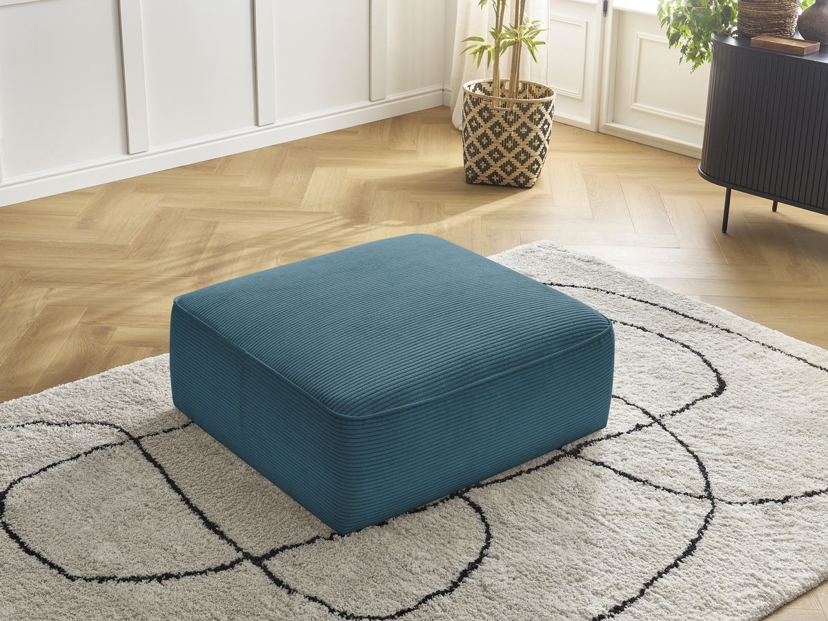 Bobochic Leopold Pouf Cordsamt Hellblau