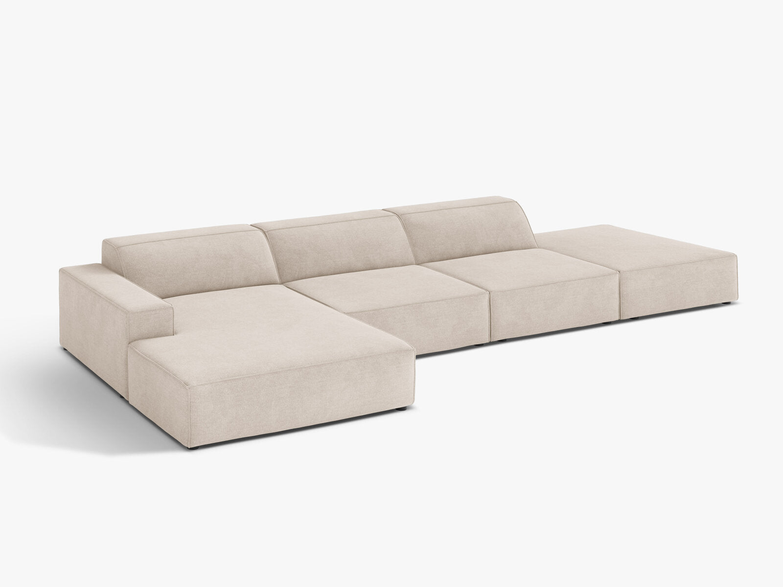 Micadoni Ecksofa Jodie 5-Sitzer Strukturierter Stoff Liberty Beige Links