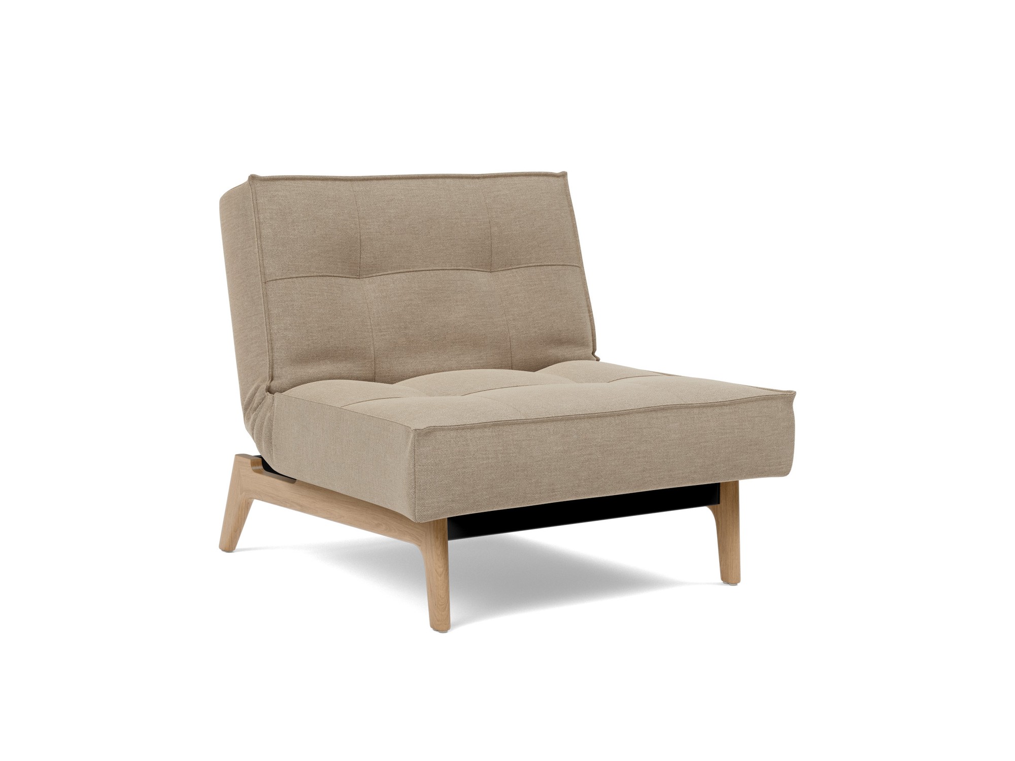 Sessel Splitback Flachgewebe Phobos 587-Mocha Beine Eiche