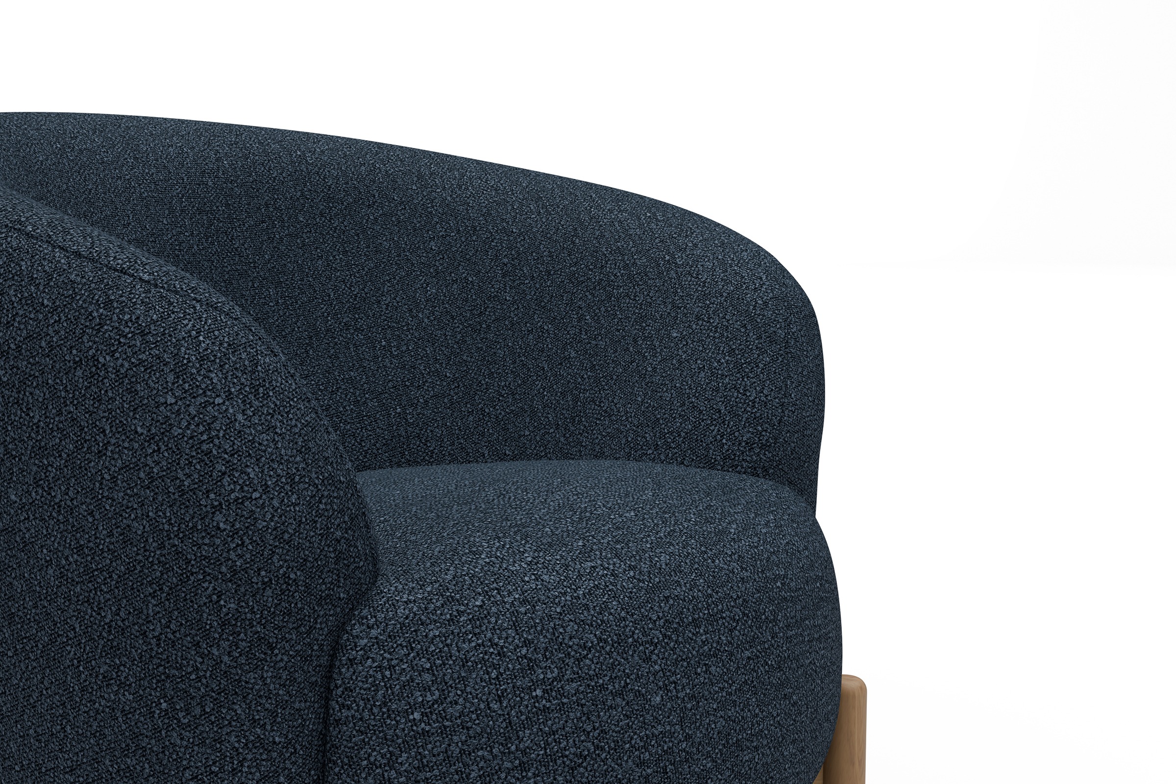 Sessel Ronda Holzbeine Eiche Natur Boucle-Blue