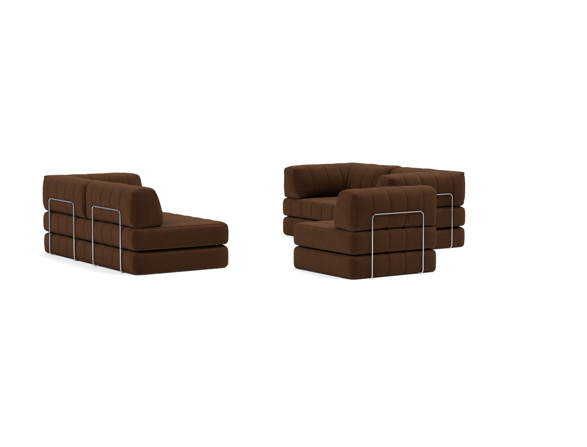 Eck-Schlafsofa CozyPad mit Armlehnen Strukturierter Stoff Taura 359-Cappuccino