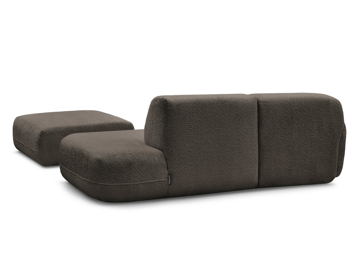 Bobochic Anda Ecksofa mit Pouf 241 × 163 cm Chenille Braun Ecke links