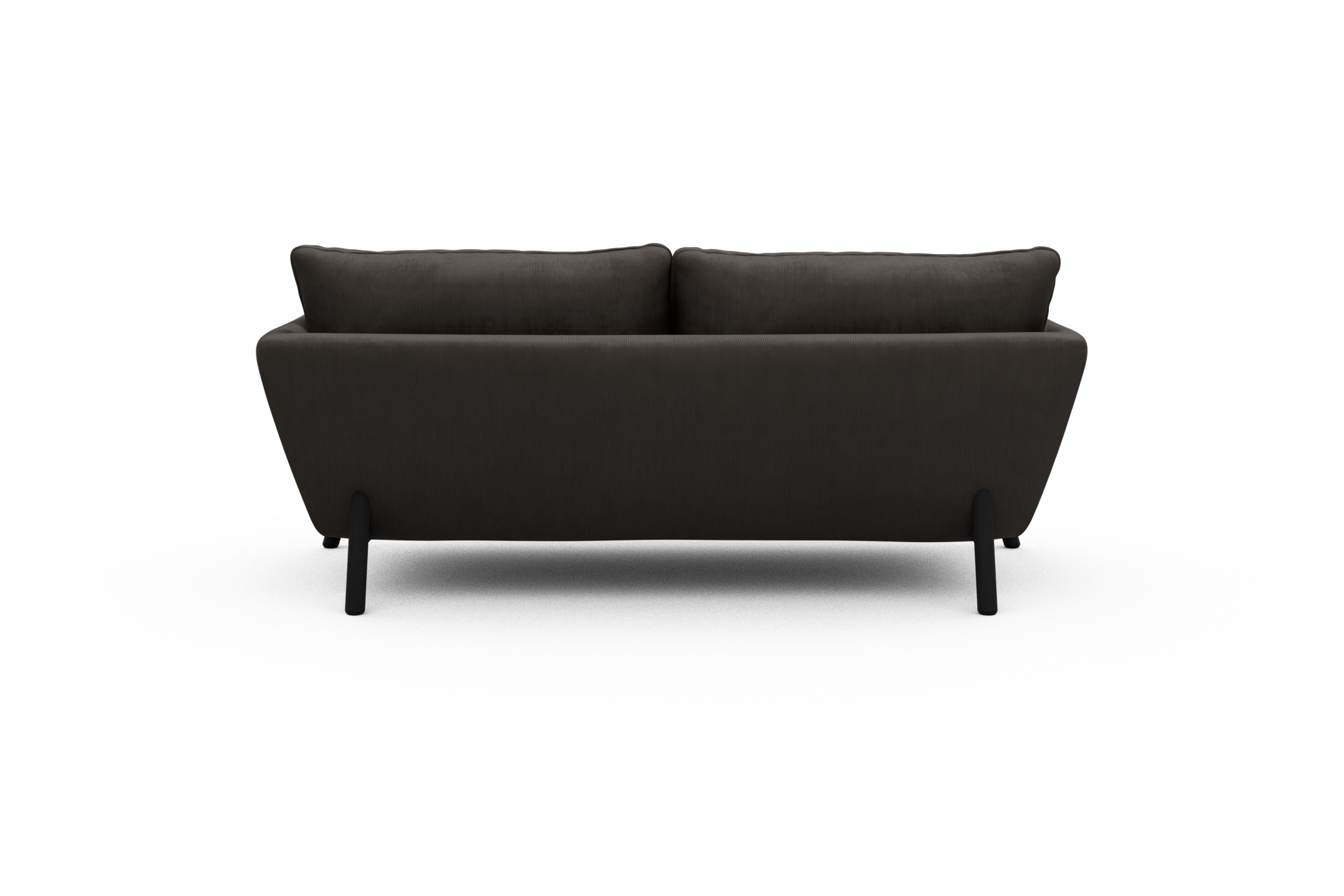 Sofa Emil 2-Sitzer Beinfarbe Eiche Schwarz Cordufine-Taupe