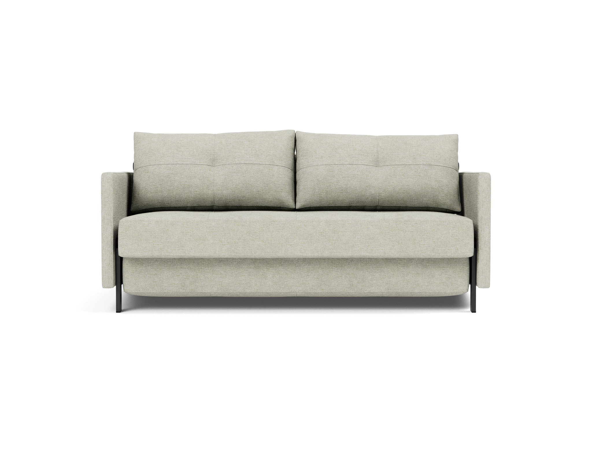 Schlafsofa Cubed mit Armlehnen 160 Flachgewebe Avella 280-Sand