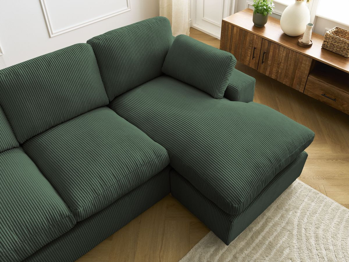 Bobochic Belair Ecksofa 220 × 139 cm Cordsamt Grün