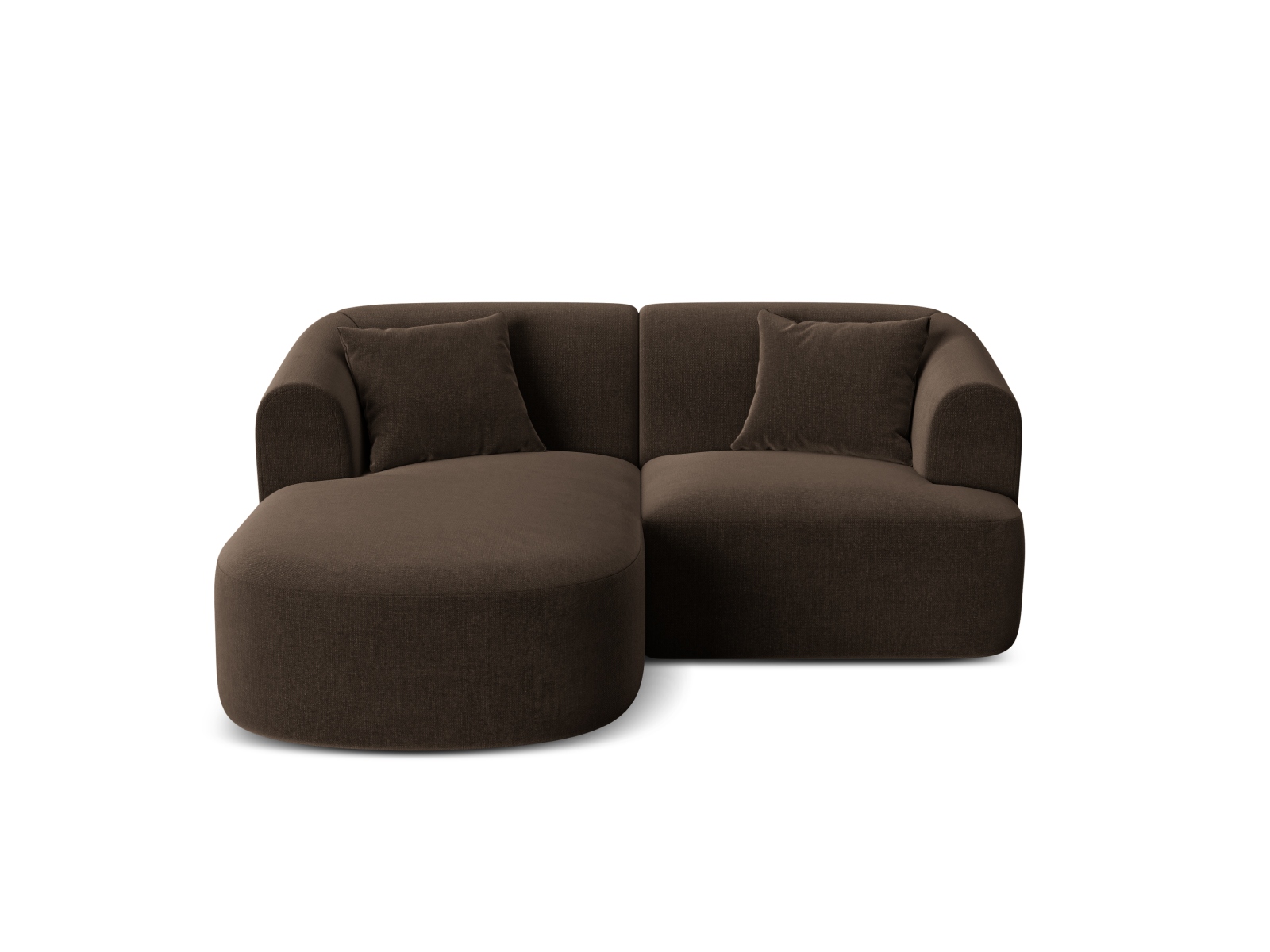 Cosmopolitan Design Ecksofa Campi 3-Sitzer Samt Vogue Schokolade Links
