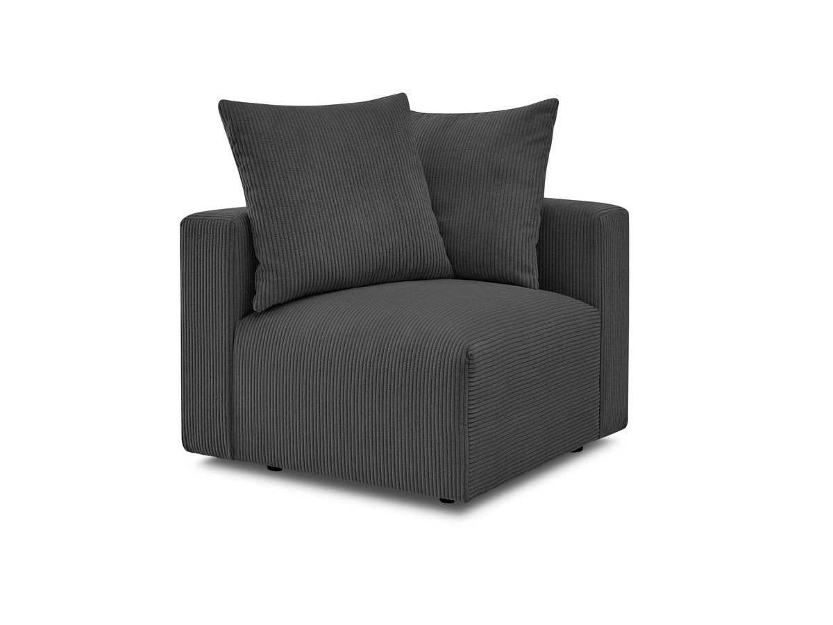 Bobochic Voltaire Eckmodul Cordsamt Dunkelgrau Ecke links