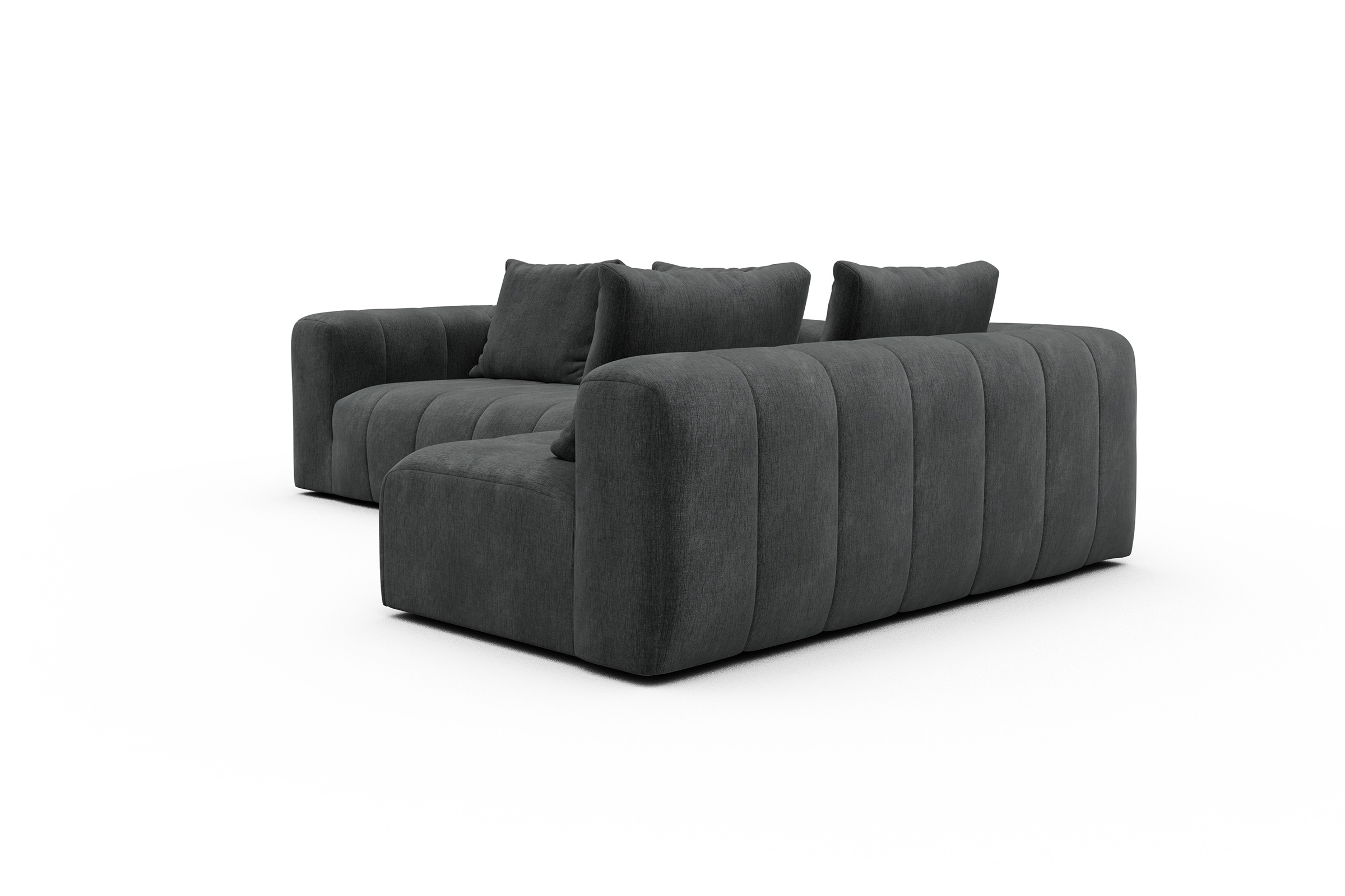 Ecksofa Hugo 2x 2,5-Sitzer Armlehne links Smooth-Deep-Warm-Grey