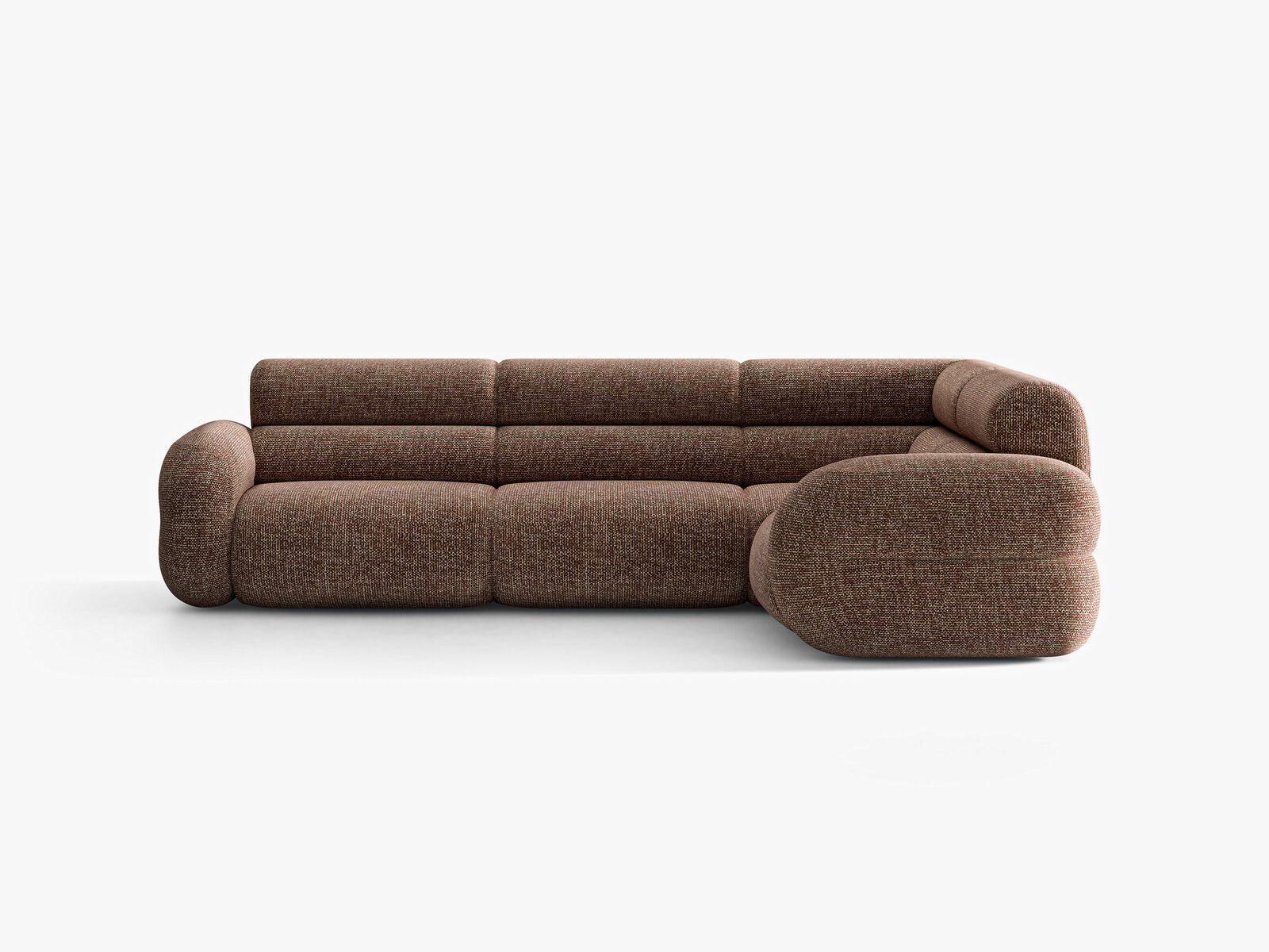 Micadoni Neo Ecksofa 5-Sitzer Links Chenille SILENCIO Braun