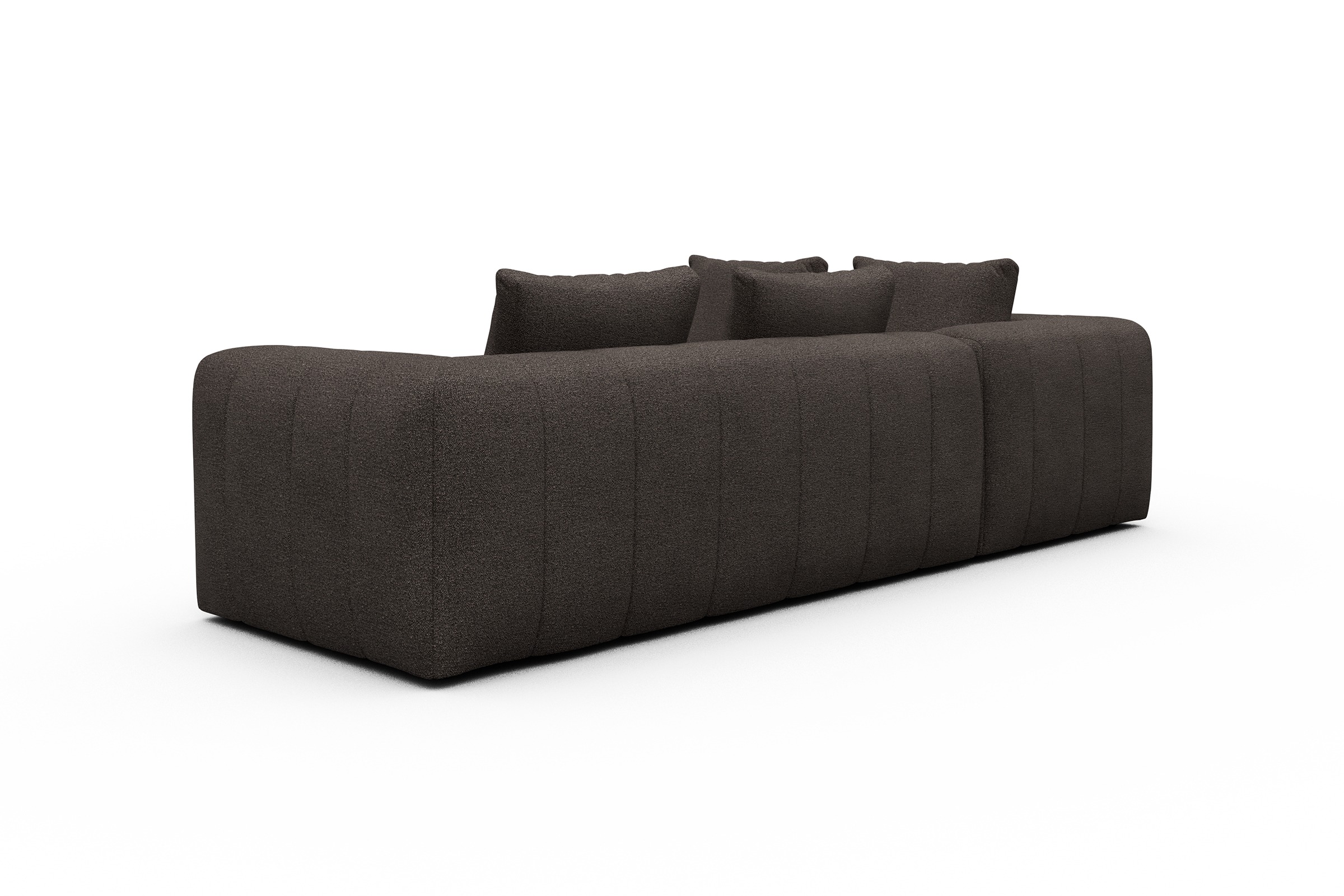 Ecksofa Hugo 2x 2,5-Sitzer Armlehne rechts Boucle-Taupe