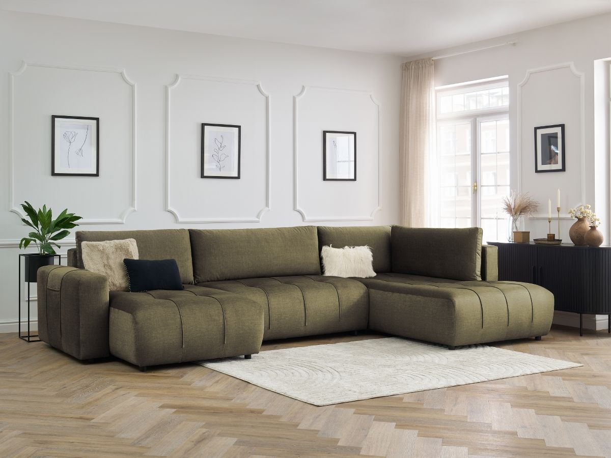 Bobochic Arsene Wohnlandschaft Samt Grün Ecke links