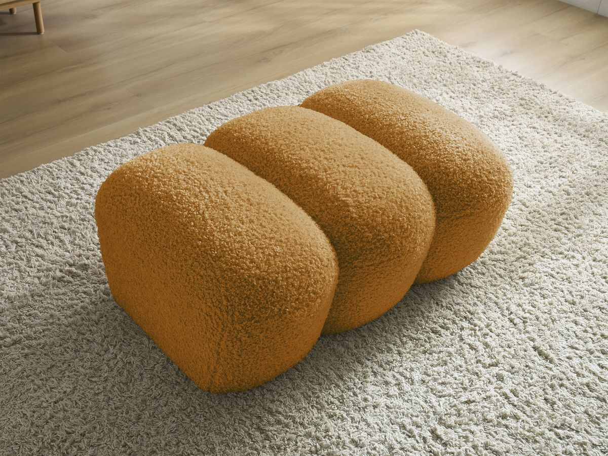 Bobochic Hippolyte Pouf Bouclé-Stoff Gelb