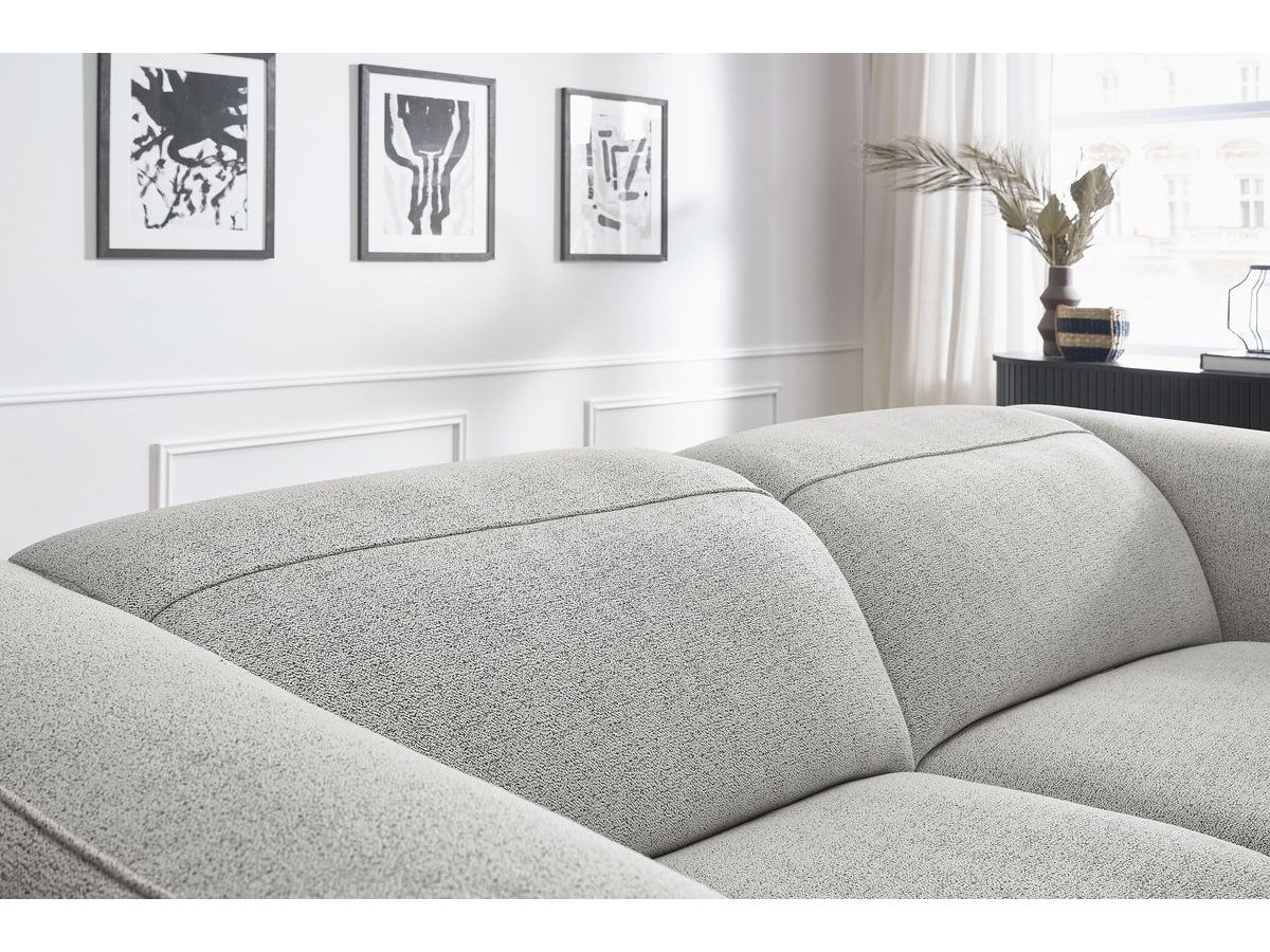 Bobochic William Sofa 3-Sitzer Melange-Stoff Weiß