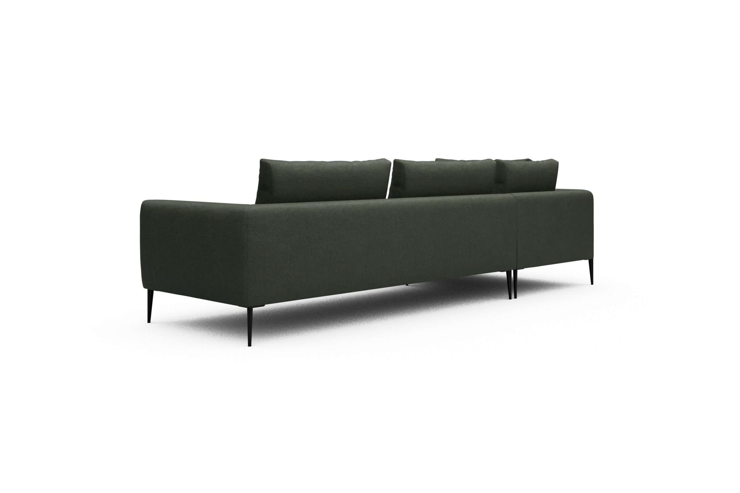 Ecksofa Paul Relax-Ecke rechts mit 3-Sitzer Denari-Forest-Green