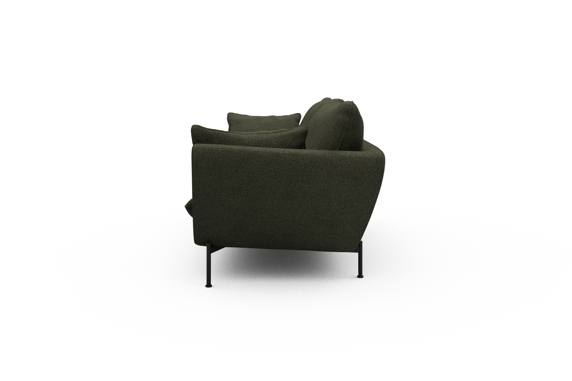 Sofa Anton 3-Sitzer Boucle-Forest-Green