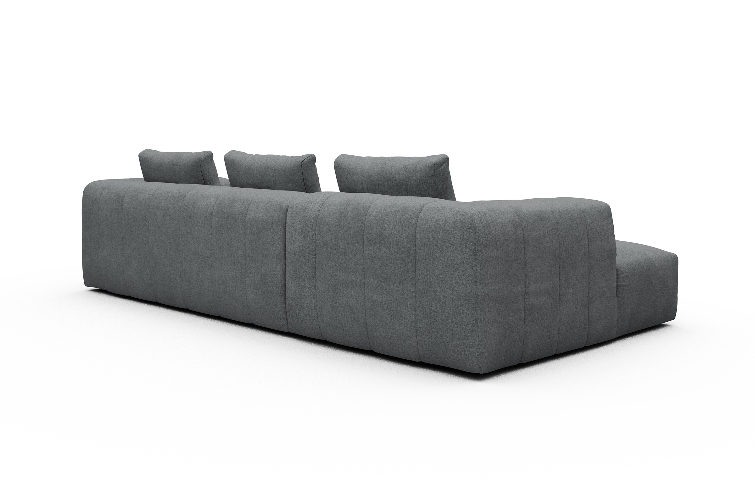 Ecksofa Hugo 2,5-Sitzer Armlehne rechts mit Chaiselongue Casone-Gravel-Grey