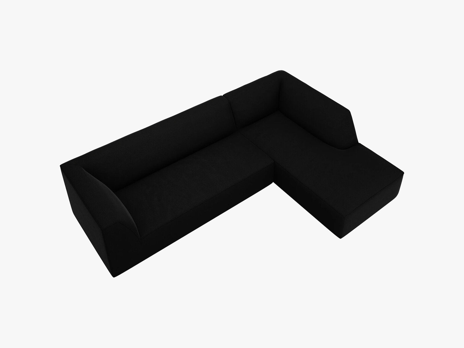 Micadoni 4-Sitzer Modular Sofa Ruby Rechts Samt Salvador Schwarz