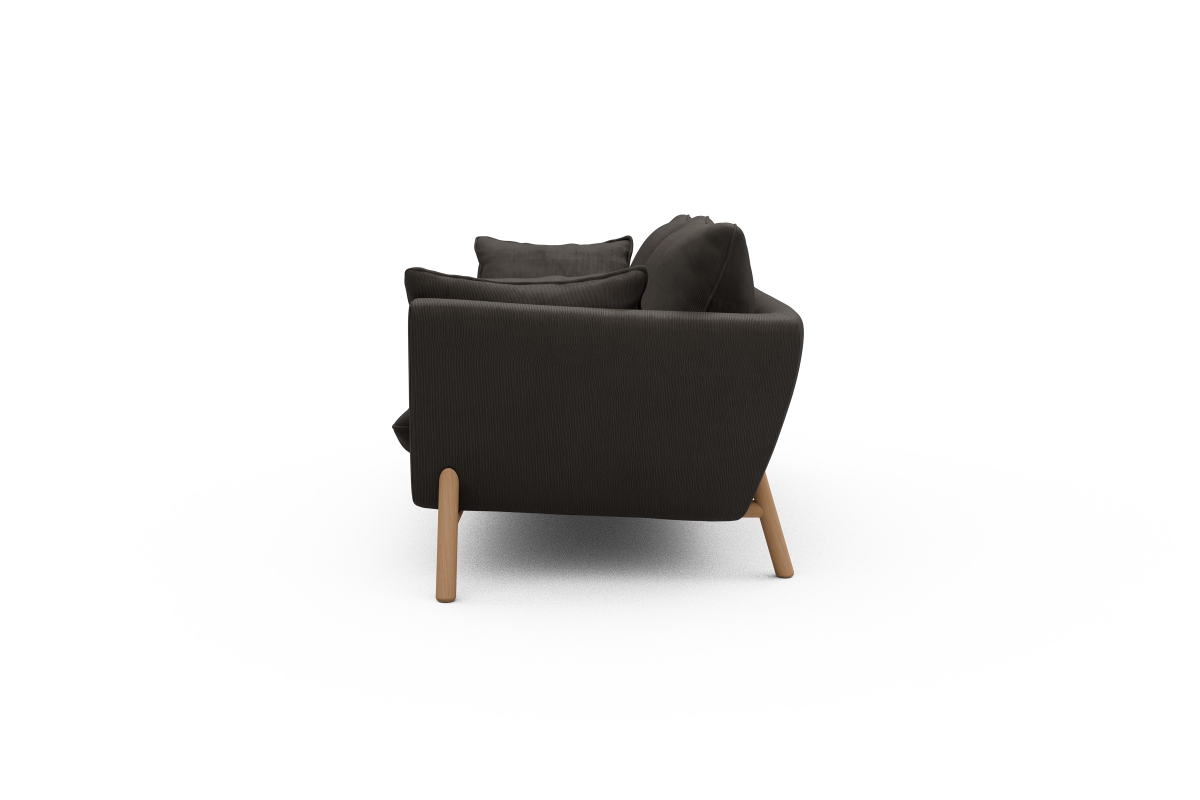 Sofa Emil 2-Sitzer Beinfarbe Eiche Natur Cordufine-Taupe