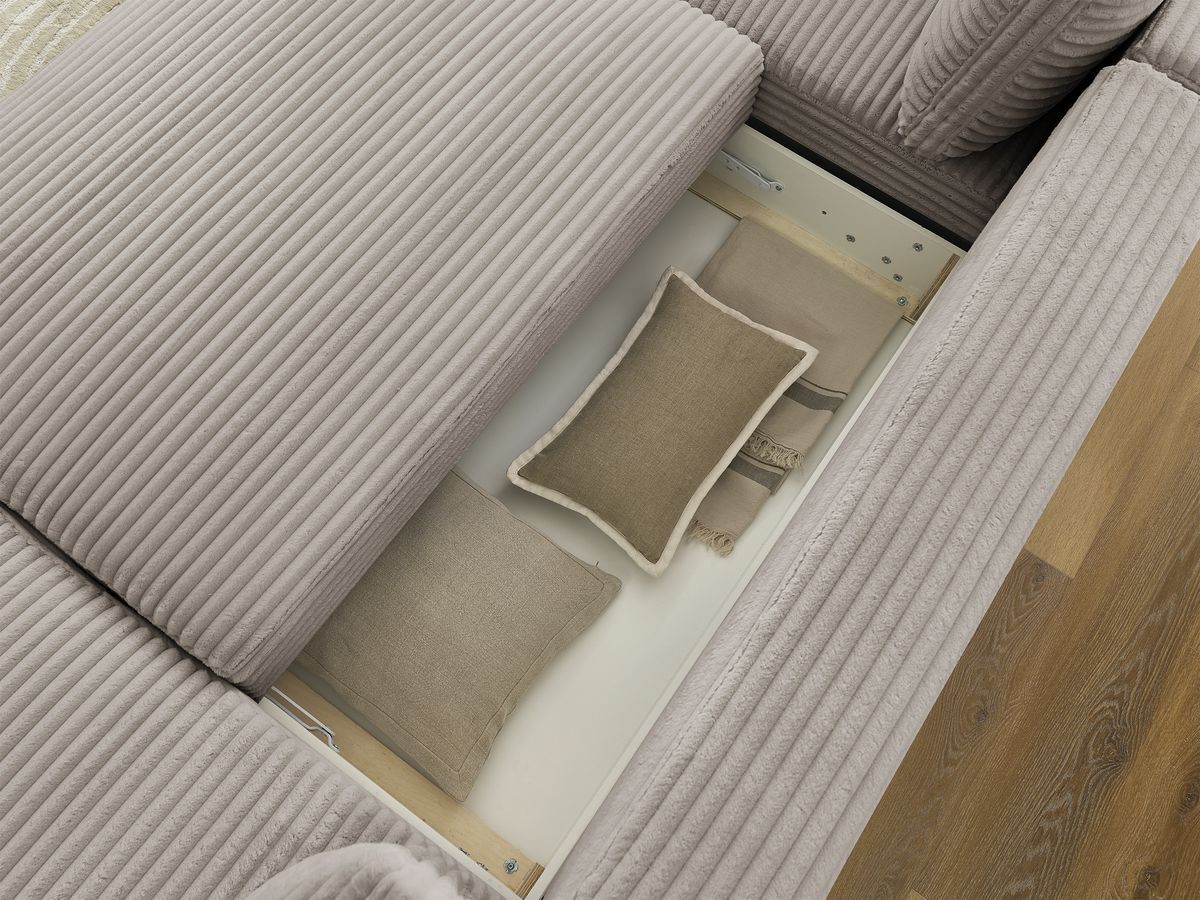 Bobochic Lucien Wohnlandschaft Breitcord weich Taupe Ecke rechts