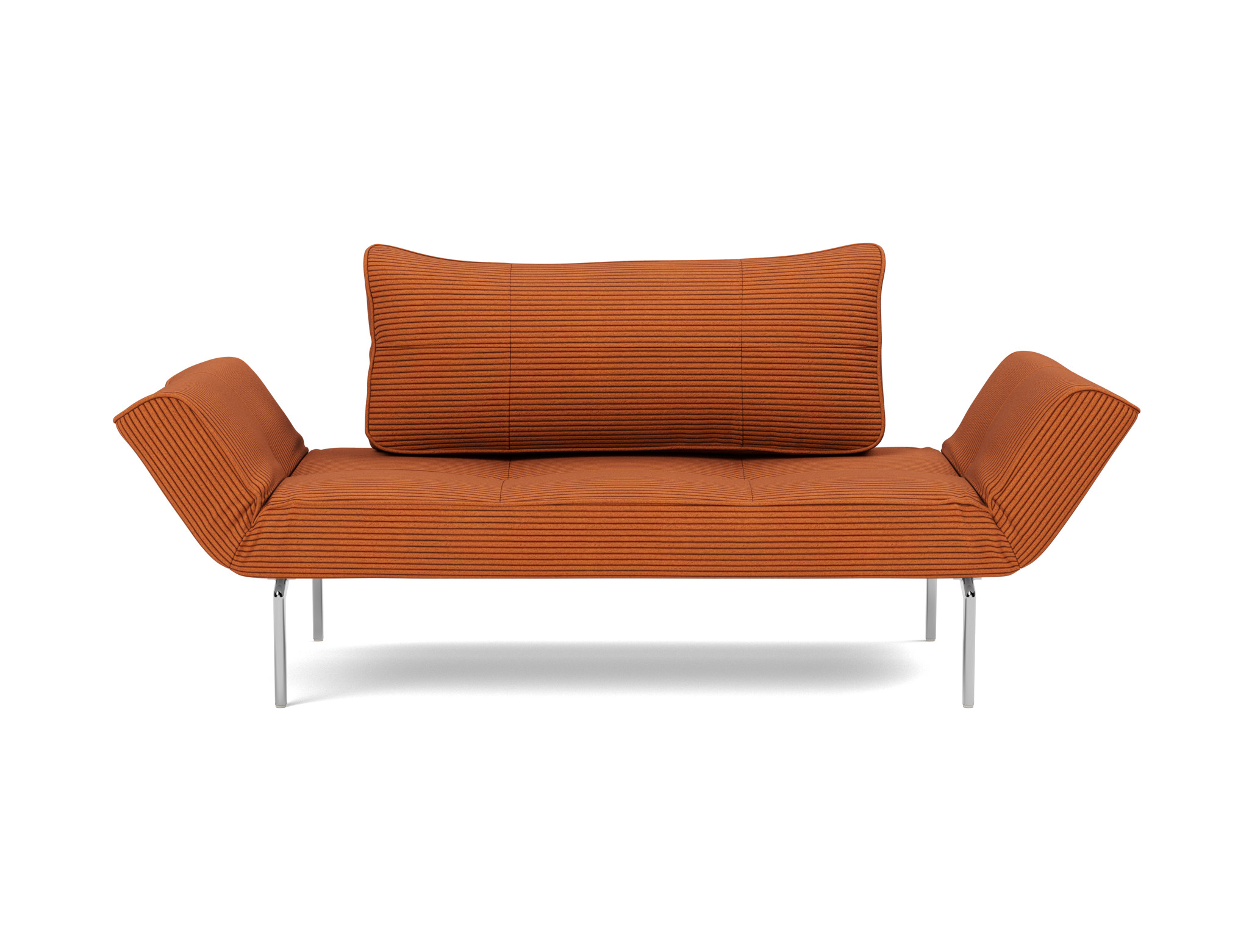 Tagesbett Zeal Kord Corduroy 595-Burnt-Orange Beine Straw Aluminium