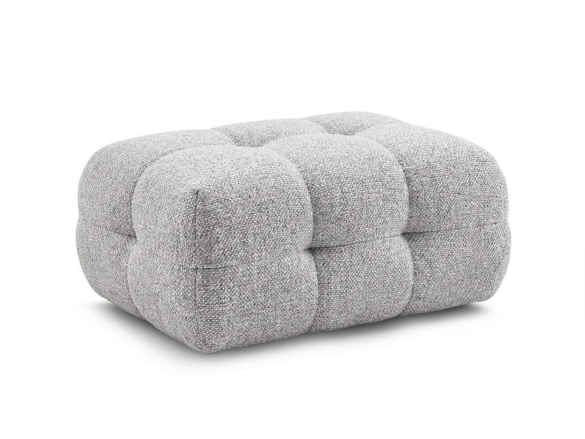 Bobochic Laura Pouf 98 × 62 cm Melange-Stoff Hellgrau
