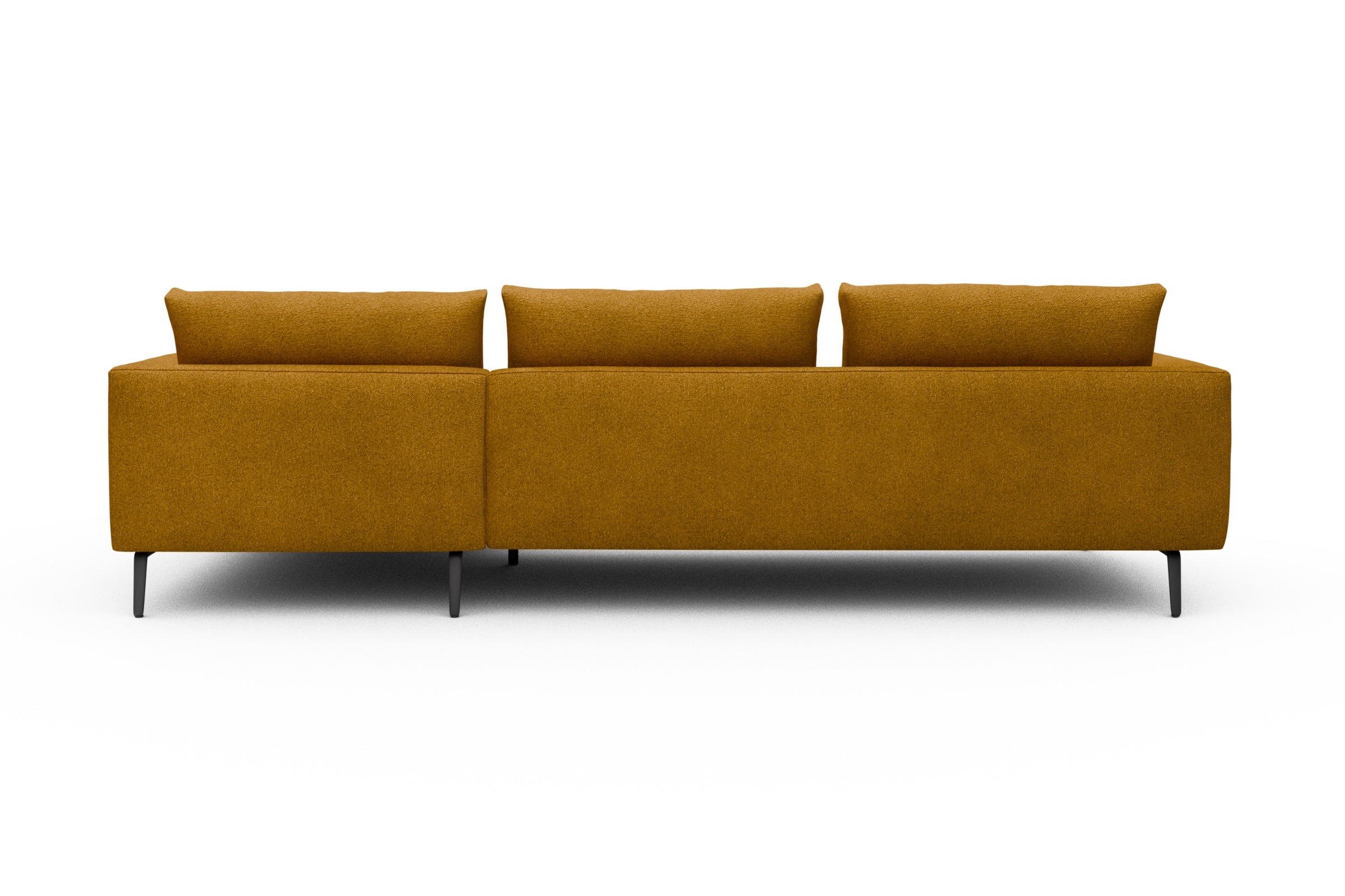 Ecksofa Karl Chaiselongue rechts mit 2,5-Sitzer Boucle-Ochre