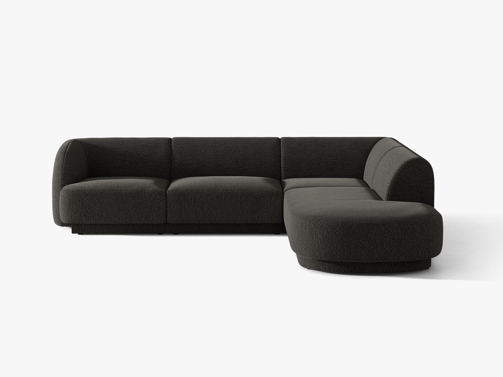 Micadoni Ecksofa Miley 6-Sitzer Rechts Boucle Baloo Braun