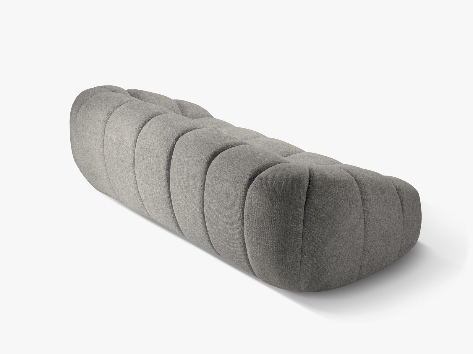 Micadoni Sofa Diana 4-Sitzer Strukturierter Samtstoff Hellgrau