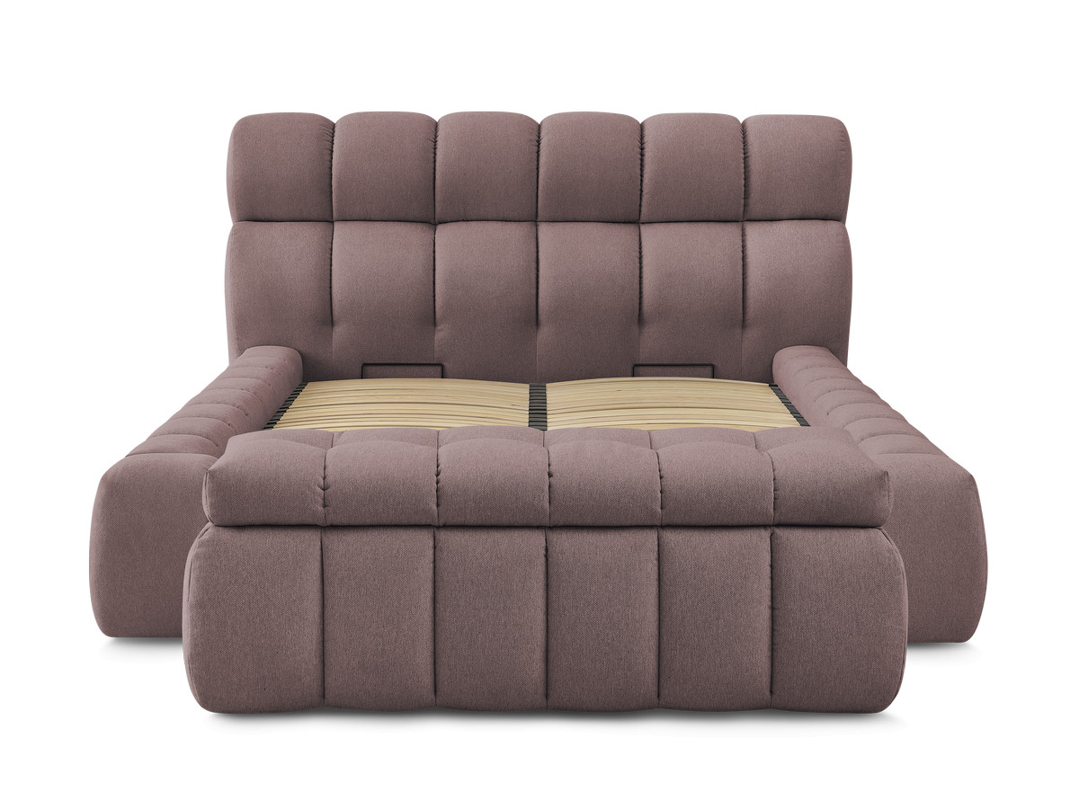 Bobochic Mont-blanc Polsterbett mit Bettkasten mit Bettbank Stoff Rosa, Liegefläche 140 × 190 cm
