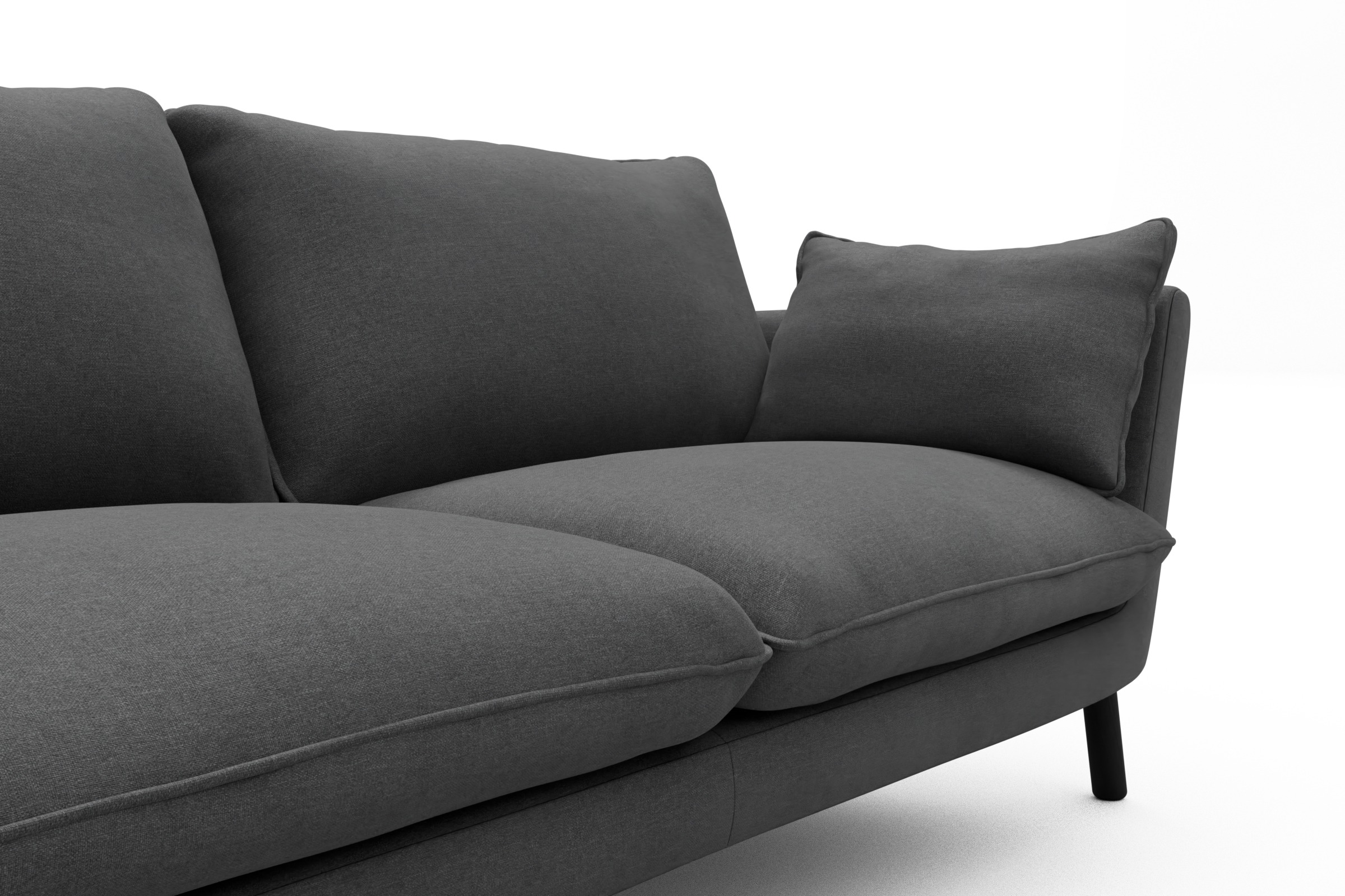 Sofa Emil 2-Sitzer Beinfarbe Eiche Schwarz Satya-Zinc