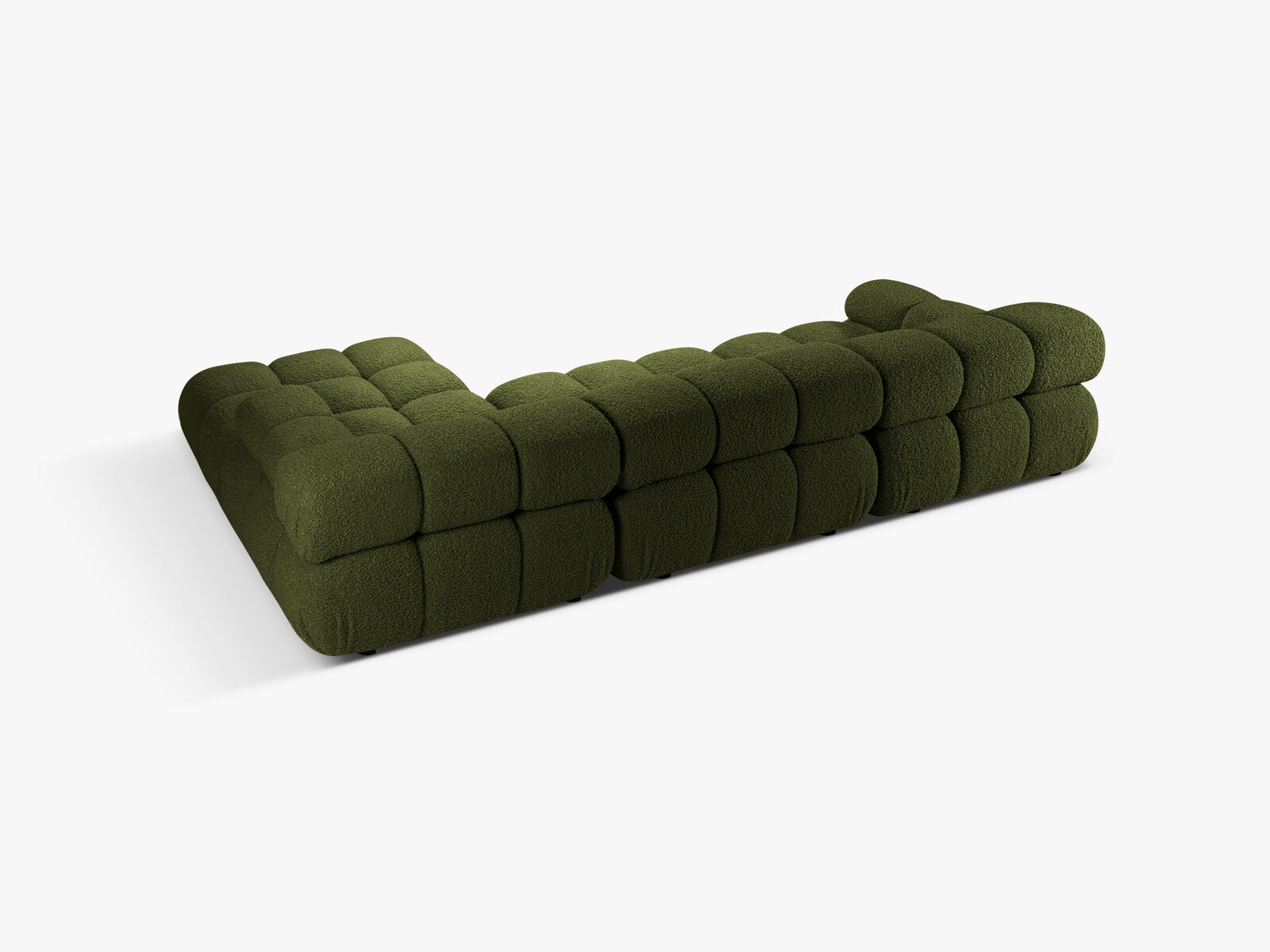 Micadoni Modulares Ecksofa Bellis 4-Sitzer Rechts Boucle Rolf Grün