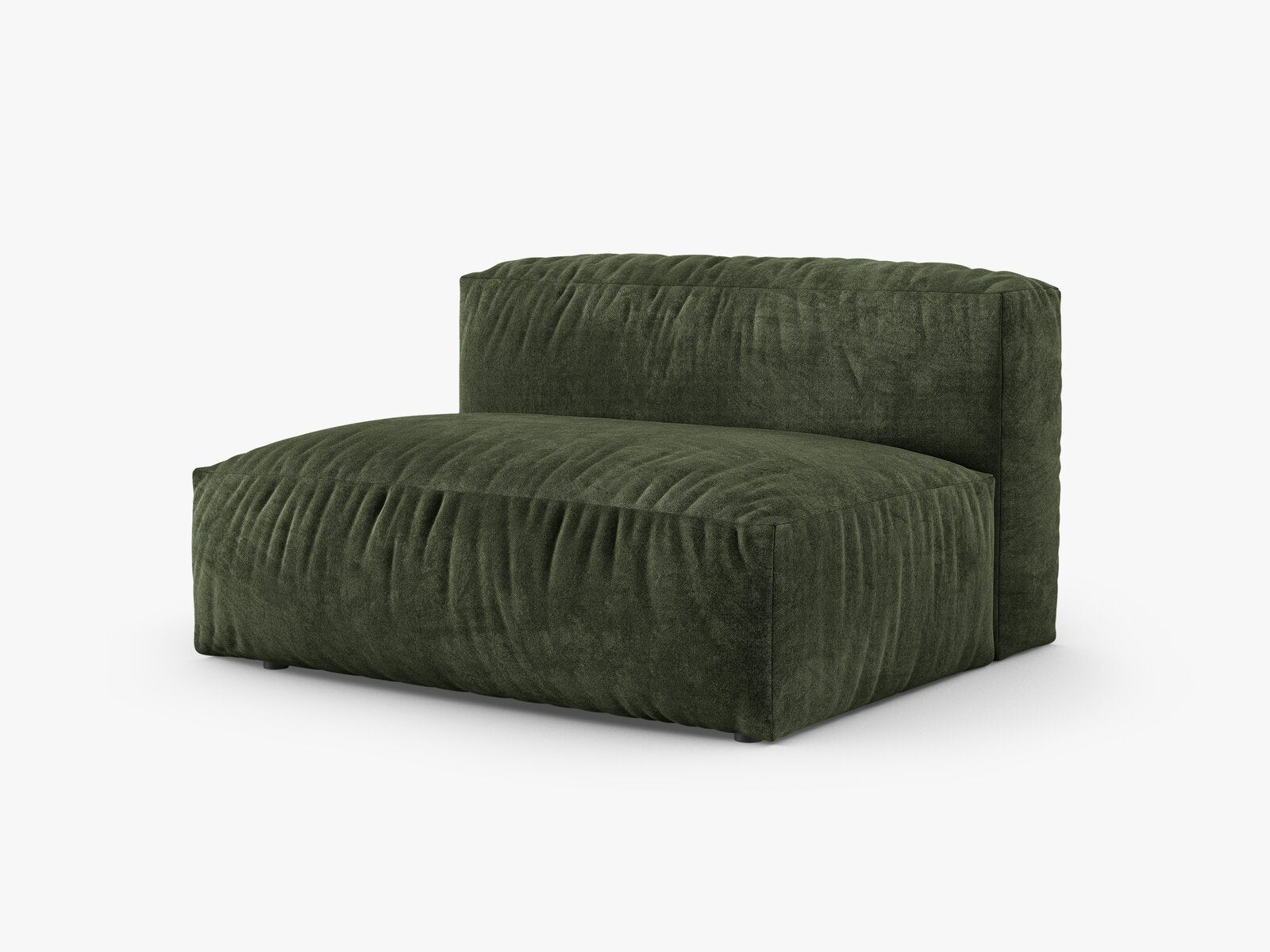 Micadoni Eckmodul mit Armlehne Martina 1-Sitzer Groß 90cm Sitztiefe Links Samt Vogue Grün