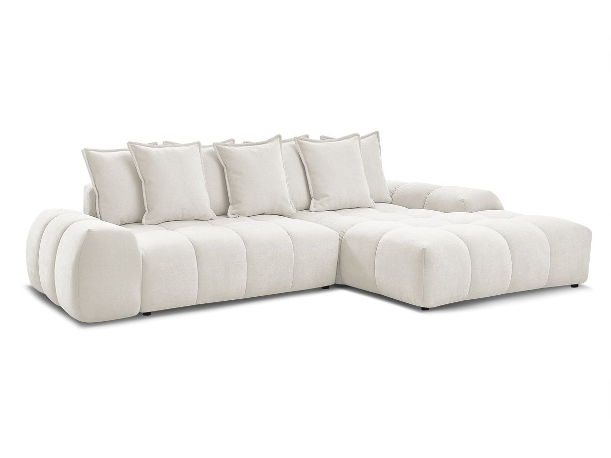 Bobochic Everest Ecksofa mit Schlaffunktion und Bettkasten 318 × 180 cm, 7 Kissen