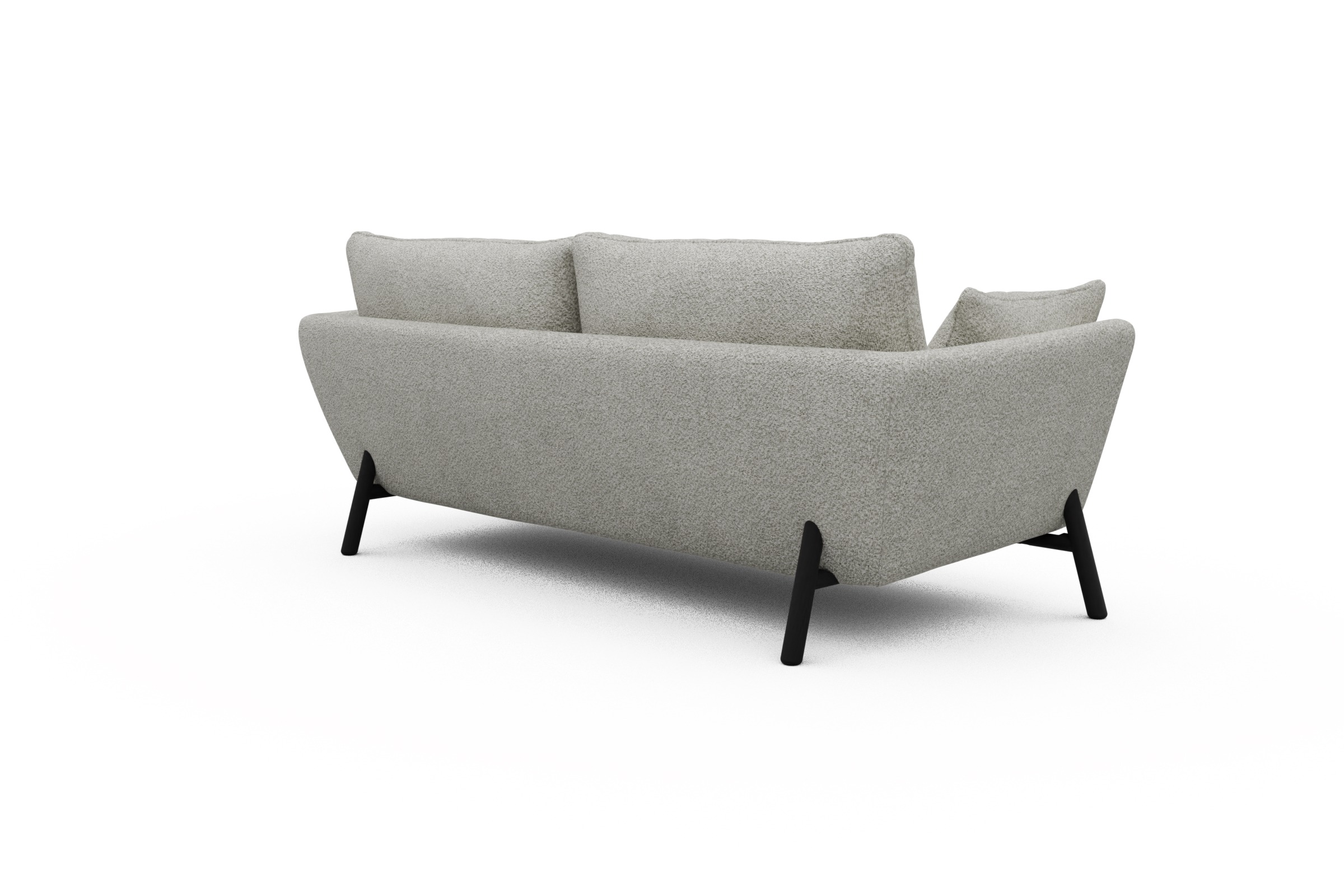 Sofa Emil 3-Sitzer Beinfarbe Eiche Schwarz Vanora-Warm-Sand