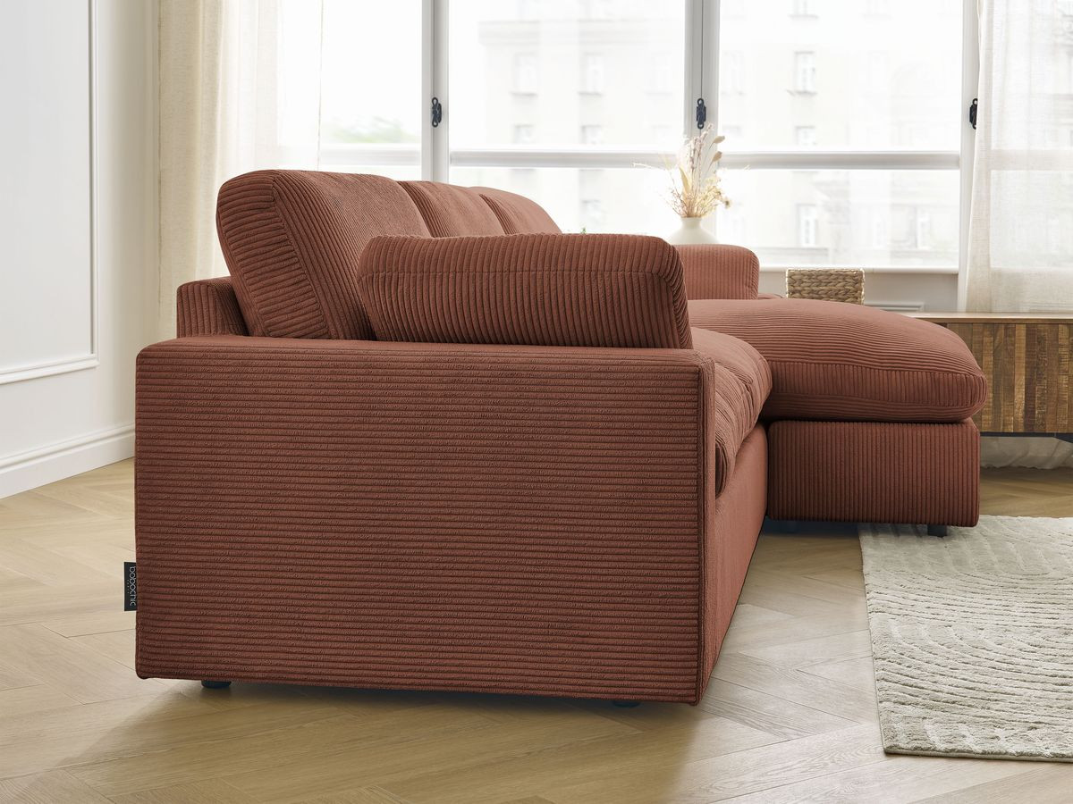 Bobochic Belair Ecksofa 280 × 139 cm Cordsamt Orange
