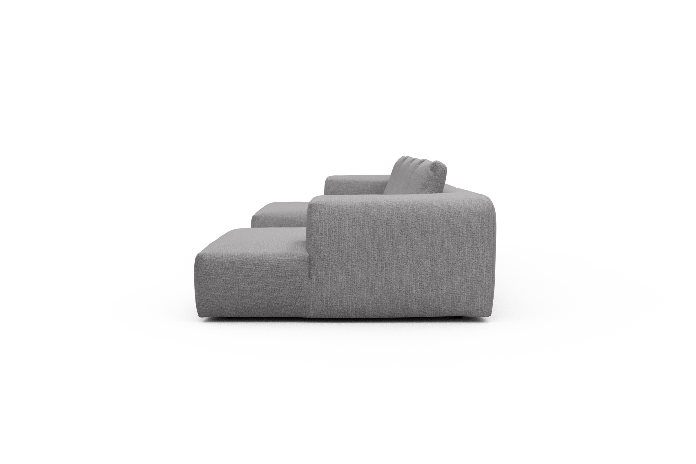 Wohnlandschaft Fred mit 2-Sitzer und Chaiselongue beidseitig Sama-Grey