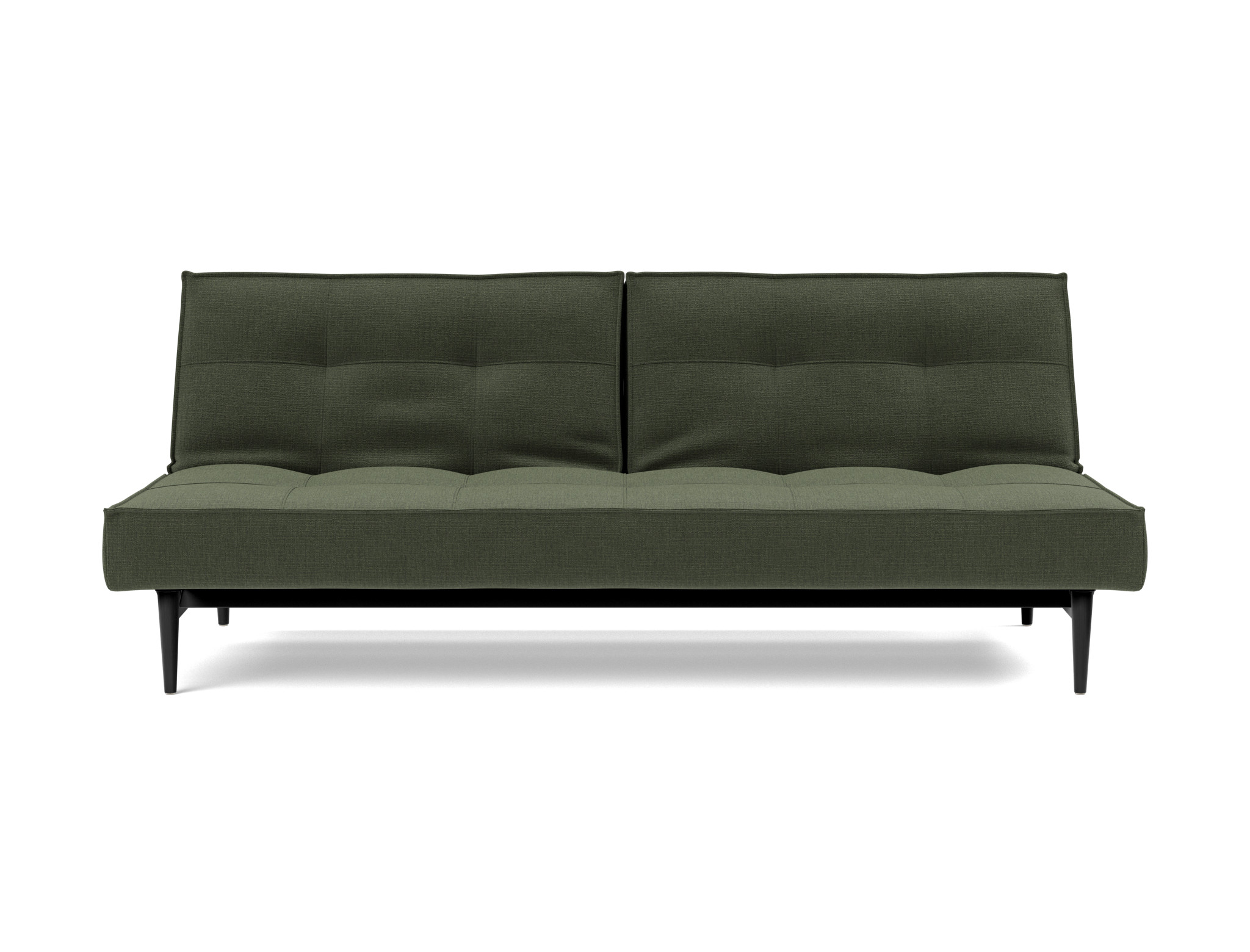 Schlafsofa Splitback Chenille Esina 413-Olive-Green Beine Styletto Eiche schwarz