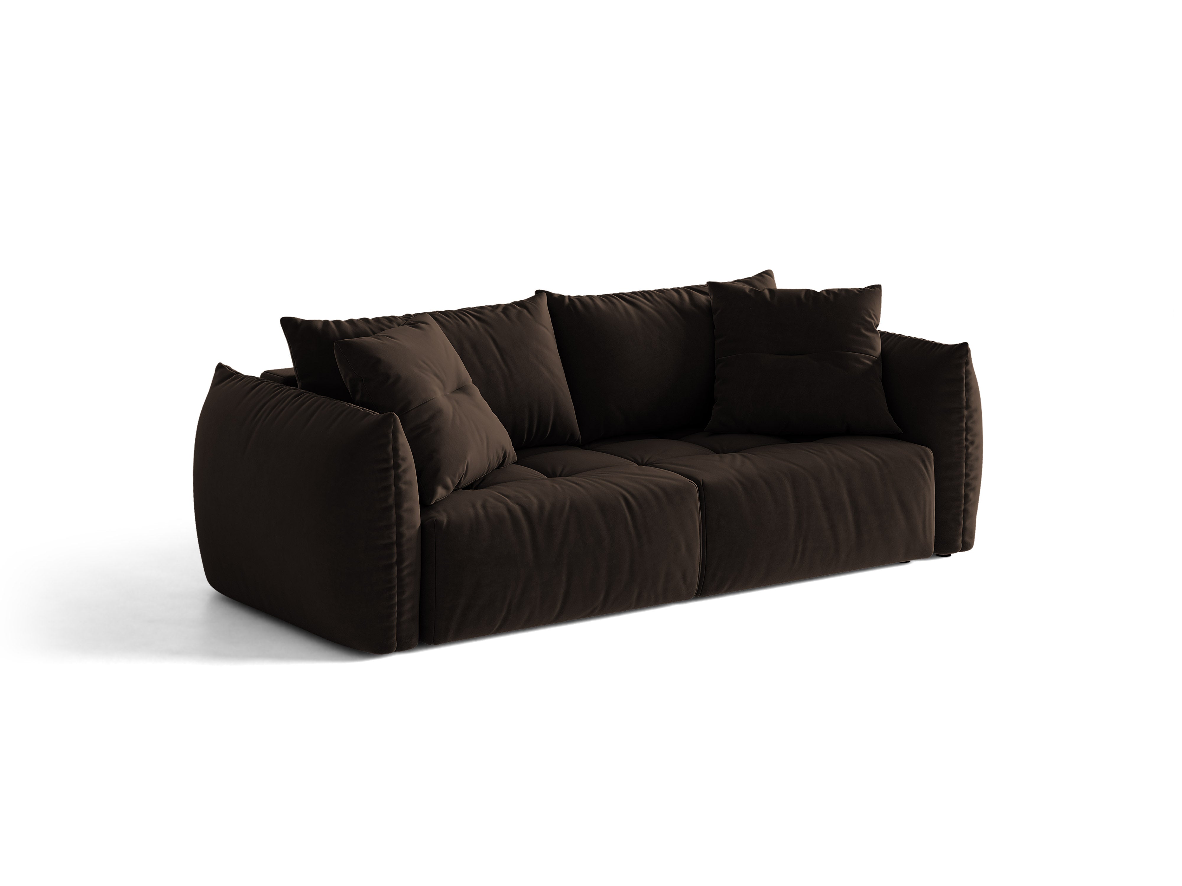 Micadoni Bloom Samtiges Sofa Mit Bettfunktion Und Stauraum Samt Bluvel Dunkelbraun
