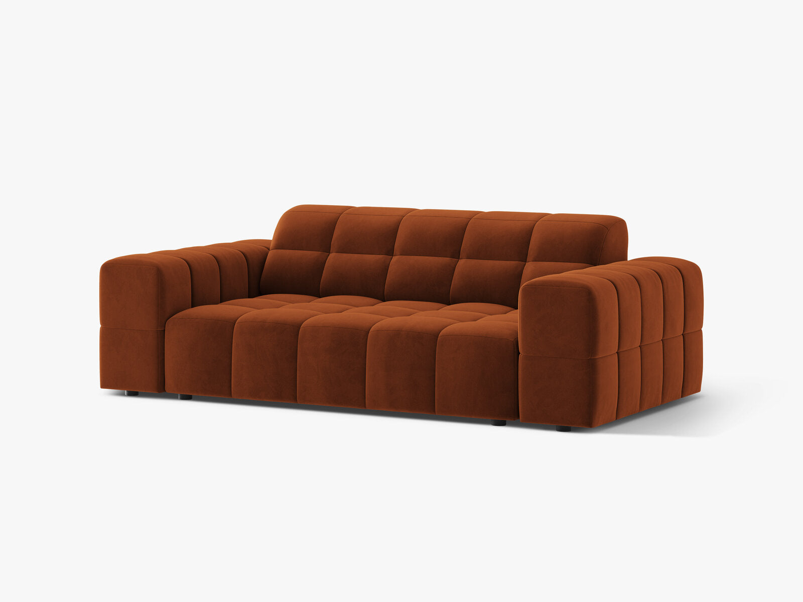 Micadoni Jennifer Sofa 2-Sitzer Samt Bluvel Terrakotta