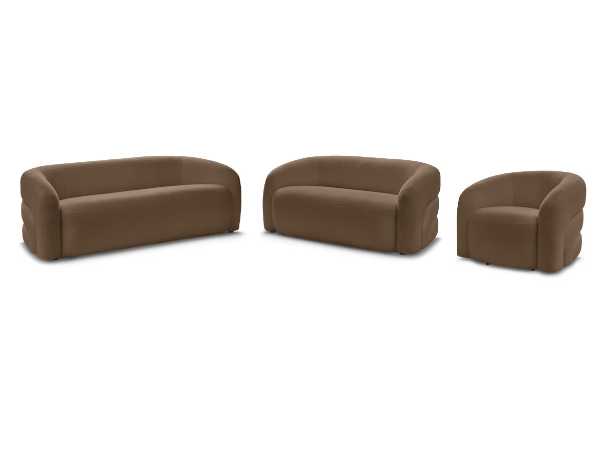 Bobochic Elina Sofa 6-Sitzer Bouclé-Stoff Braun