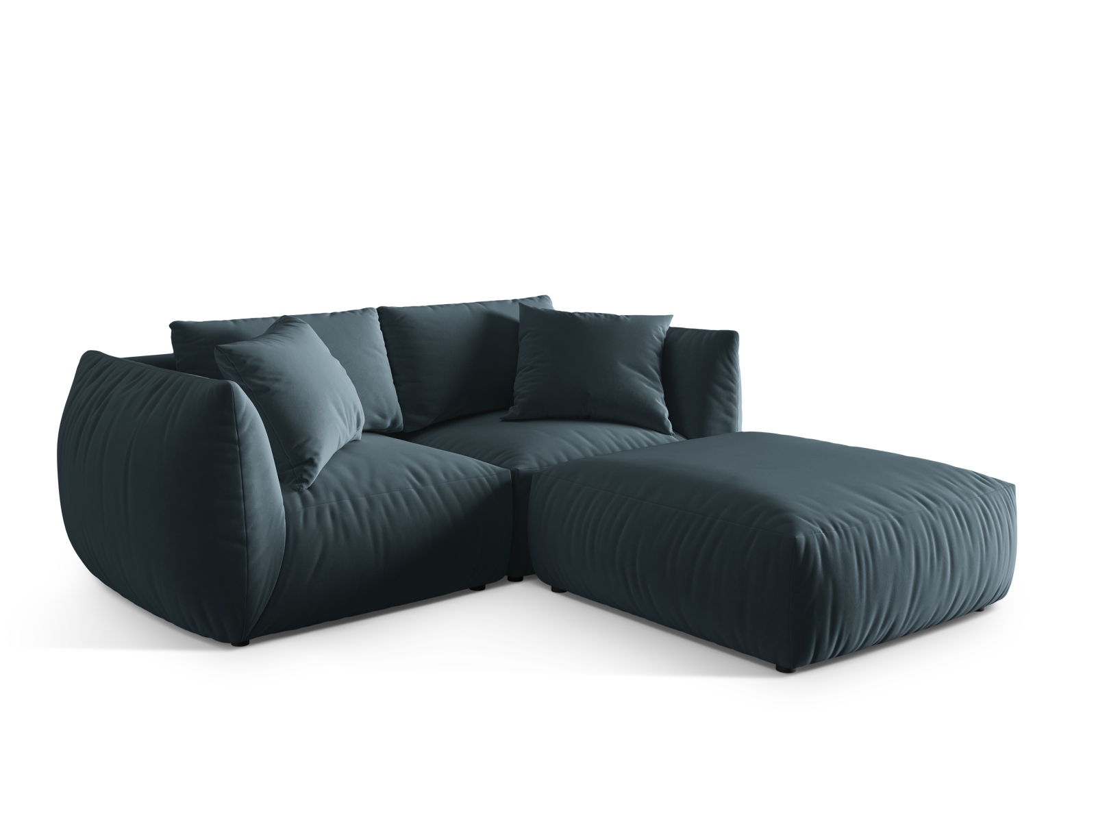 Micadoni Modulares Sofa Chris 4-Sitzer Samt Pastellblau