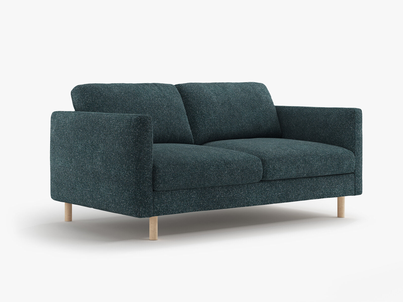 Micadoni Sofa Eden 2-Sitzer Strukturierter Stoff Grün Blau Melange