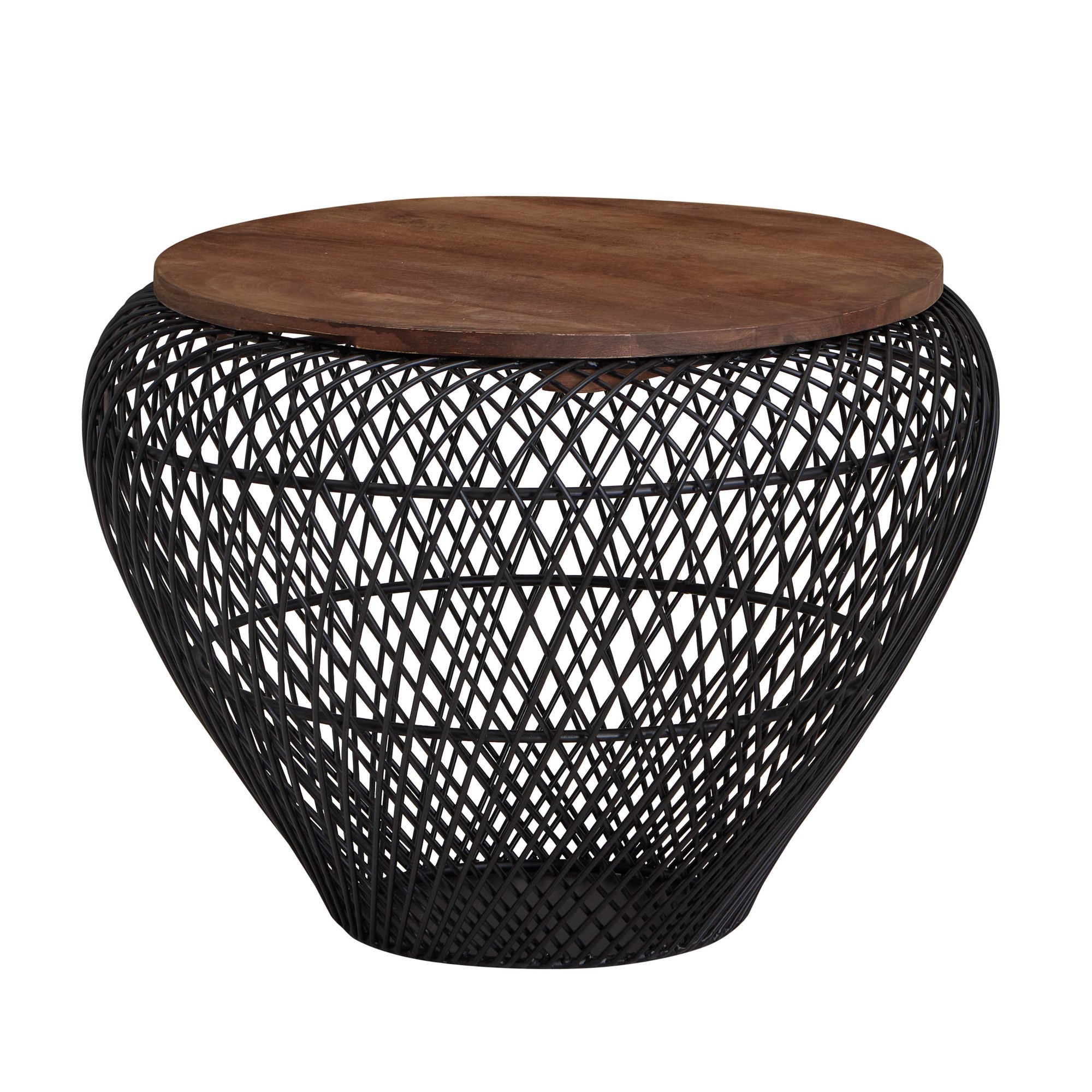 Couchtisch Aremark Mango Massivholz Schwarz Ø 60 cm