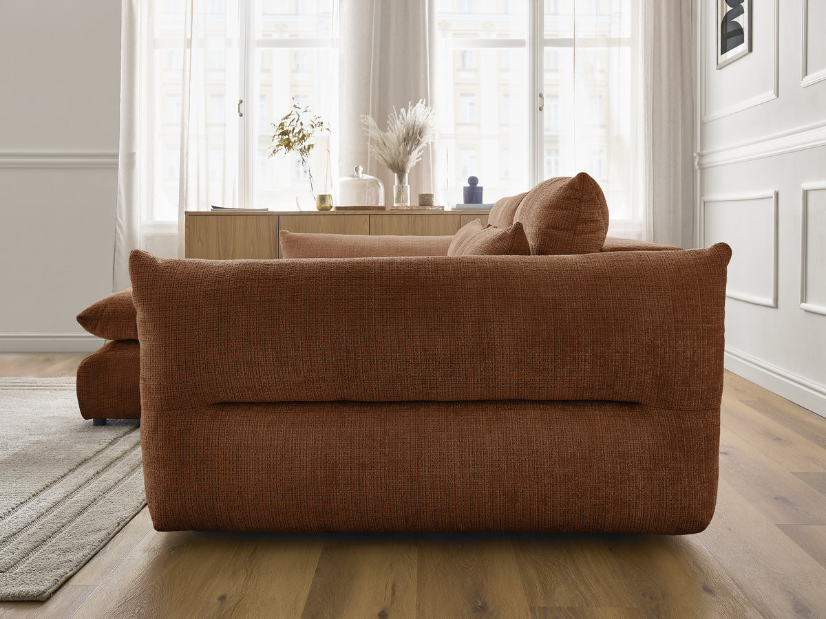 Bobochic Neil Ecksofa Strukturstoff Orange Ecke links