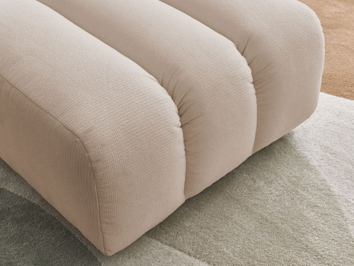 Bobochic Talia Pouf Melange-Stoff Beige