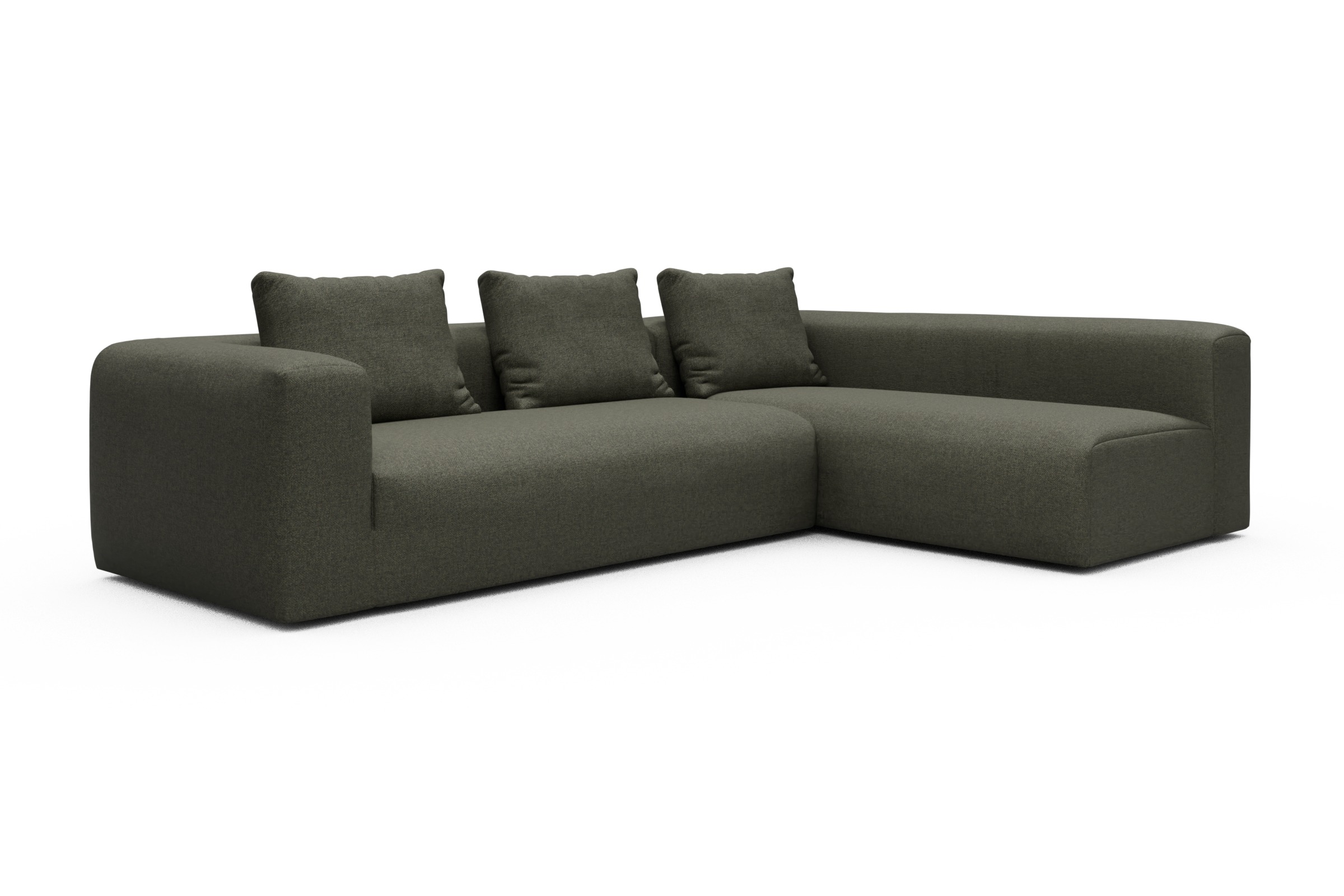 Ecksofa Fred 2x 2,5-Sitzer rechts offen Sama-Winter-Moss